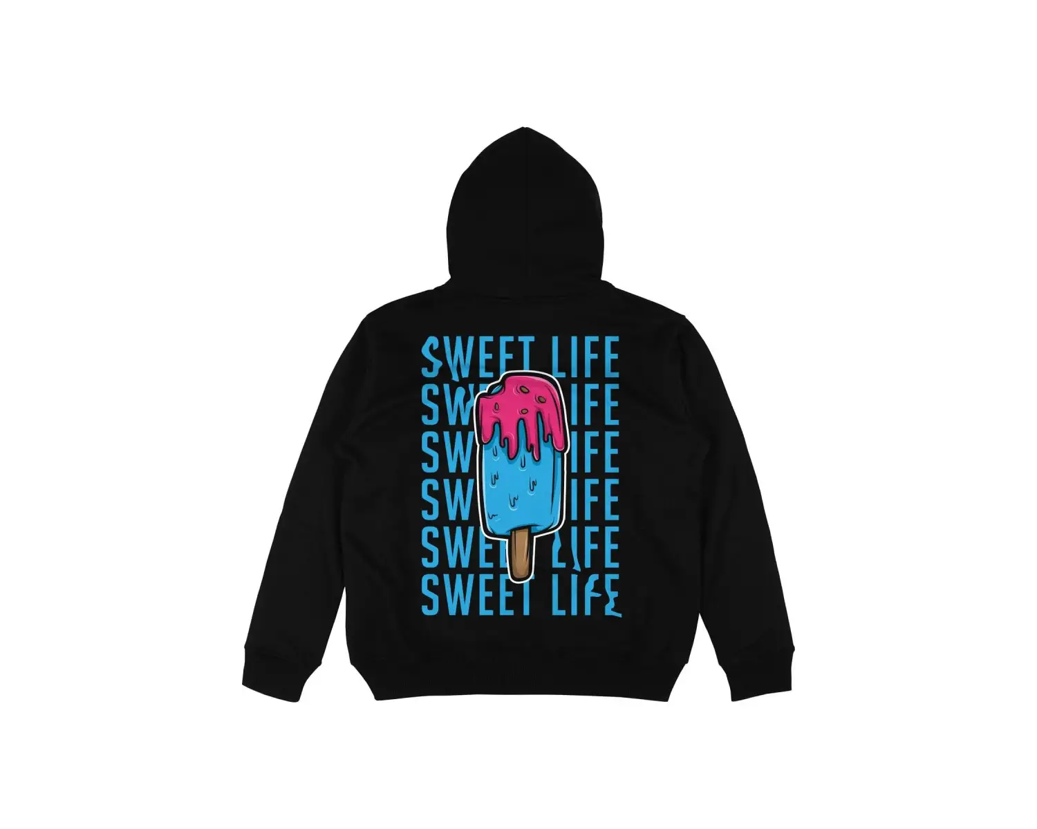 Sweat Life Siyah Oversize Unisex Kapüşonlu Sweatshirt Hoodie