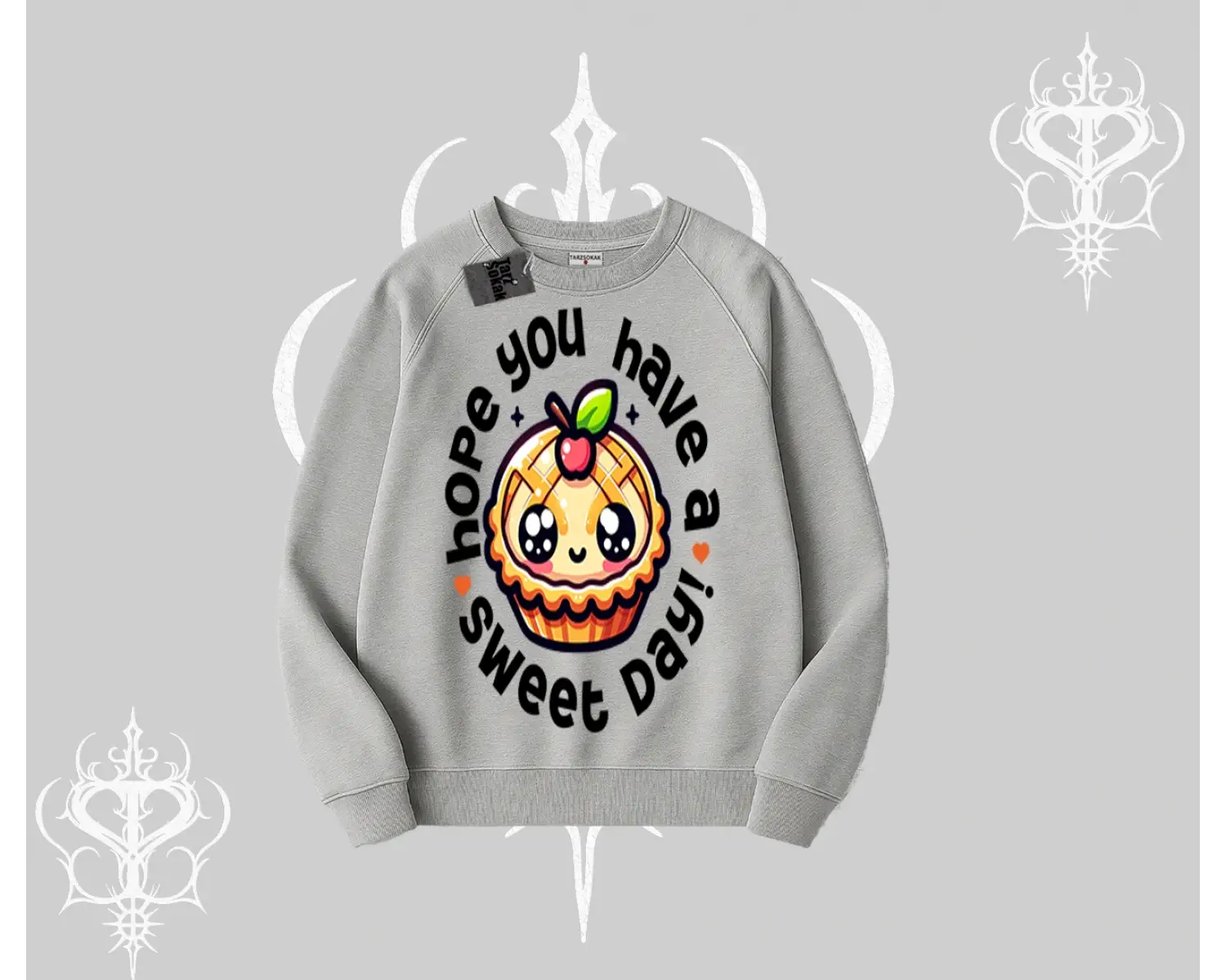 Sweet Day Cupcake Baskılı Biskilet Sweatshirt