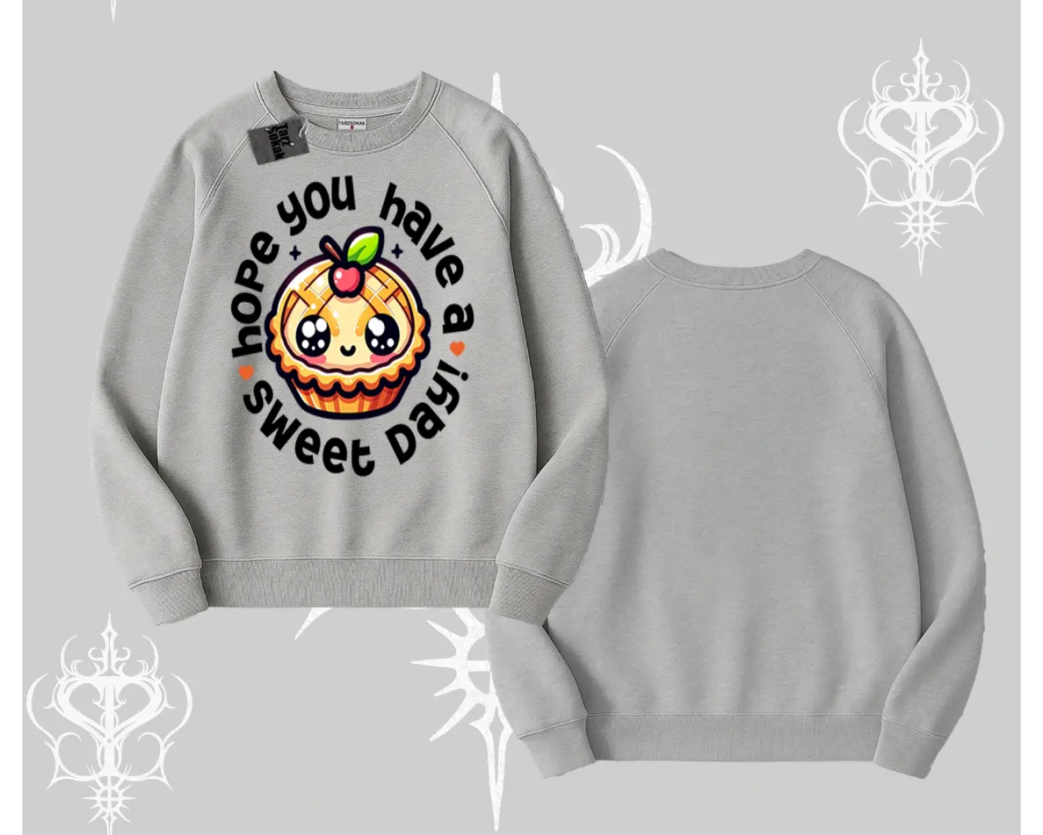 Sweet Day Cupcake Baskılı Biskilet Sweatshirt