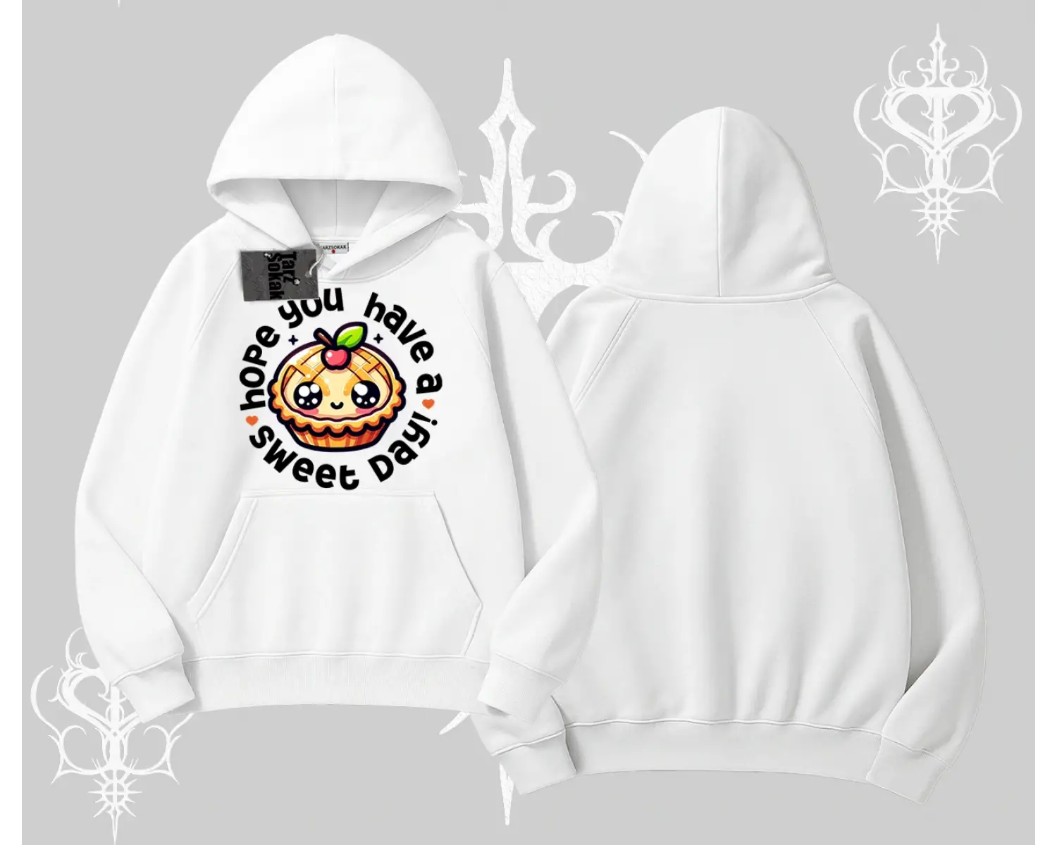 Sweet Day Cupcake Baskılı Kapşonlu Sweatshirt