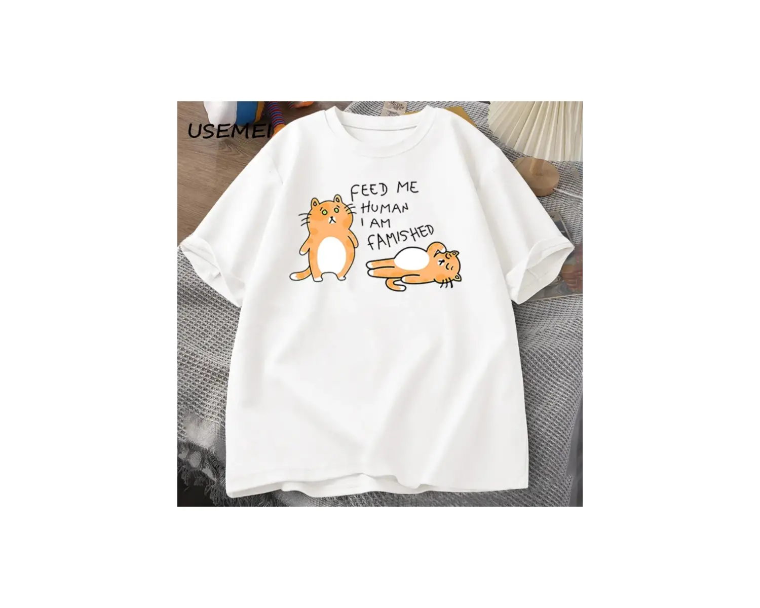 T-shirts Men Women Fuuny Cat Lovely Print T Shirt Summer Cotton Mens T-shirts Casual Harajuk 3029