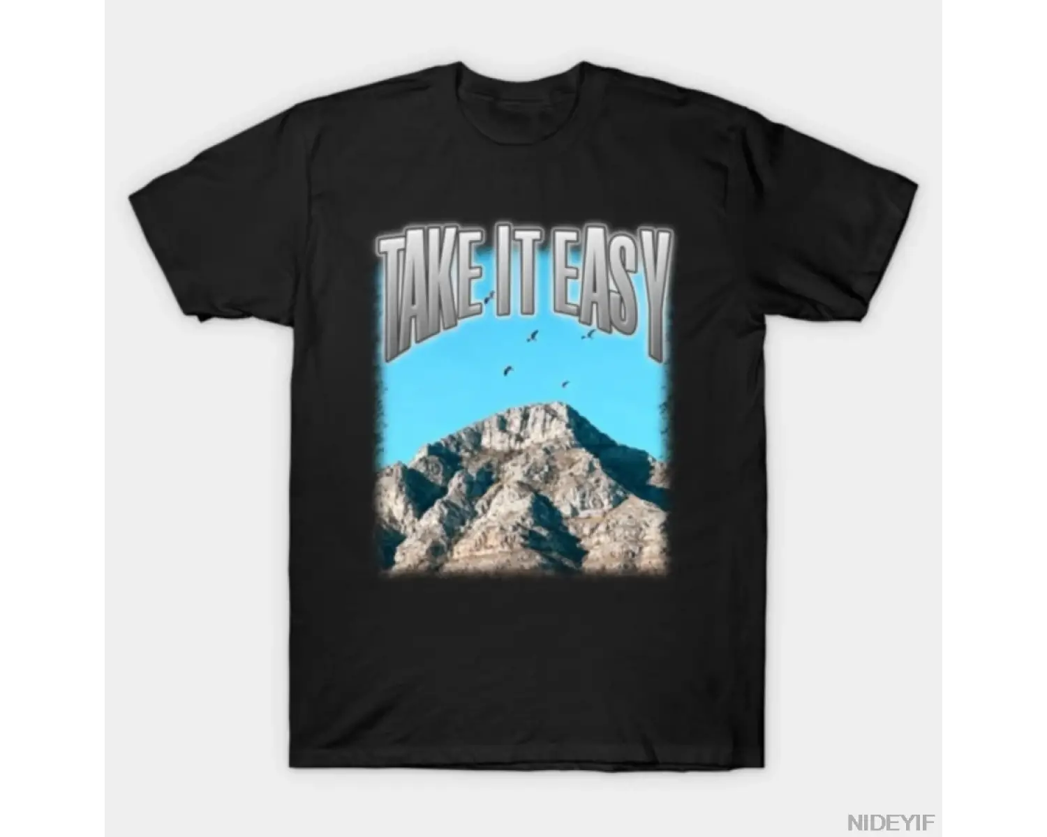 Take it Easy Hiking Meme Retro T-shirt Erkekler Kadınlar Için % 100% Pamuk T Shirt Kısa Kollu