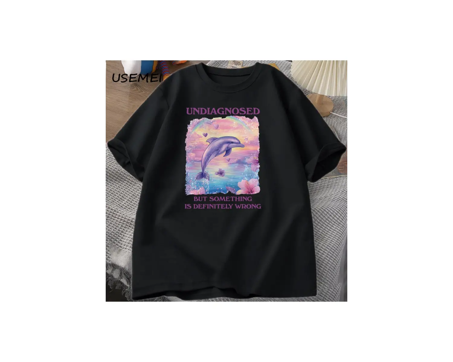 Tanısız Ama Bir Şey Yanlış Tişörtleri Erkekler Rahat Pamuk kısa kollu tişört Harajuku Grafik 2815