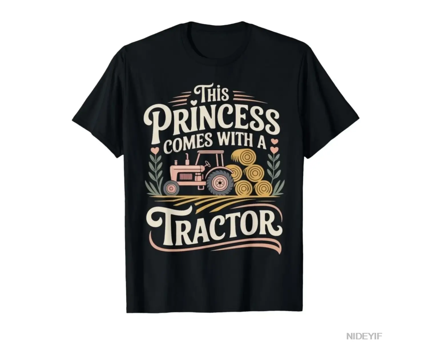 Tarım Çiftçi Kız Kadın Traktör Bu Prenses T-shirt Erkekler Kadınlar Için % 100% Pamuk T Shirt