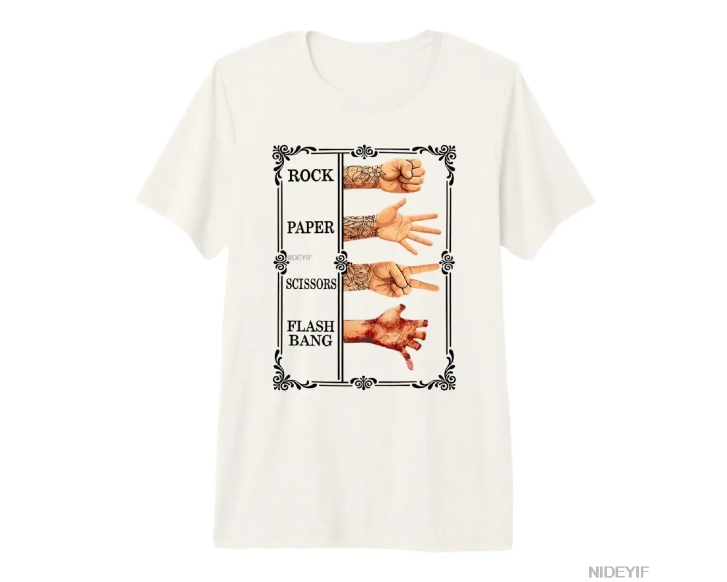 Taş Kağıt Makas Flashbang Gamer Meme T-shirt Erkekler Kadınlar Için % 100% Pamuk T Shirt Kısa