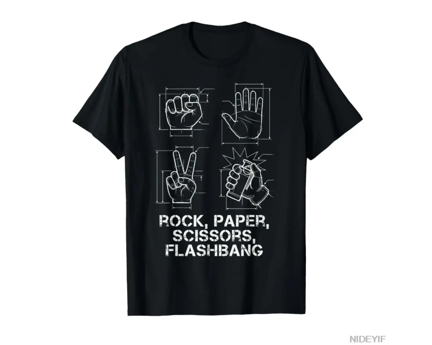 Taş Kağıt Makas Flashbang Komik Oyuncu Meme T-shirt Erkekler Kadınlar Için % 100% Pamuk T Shi