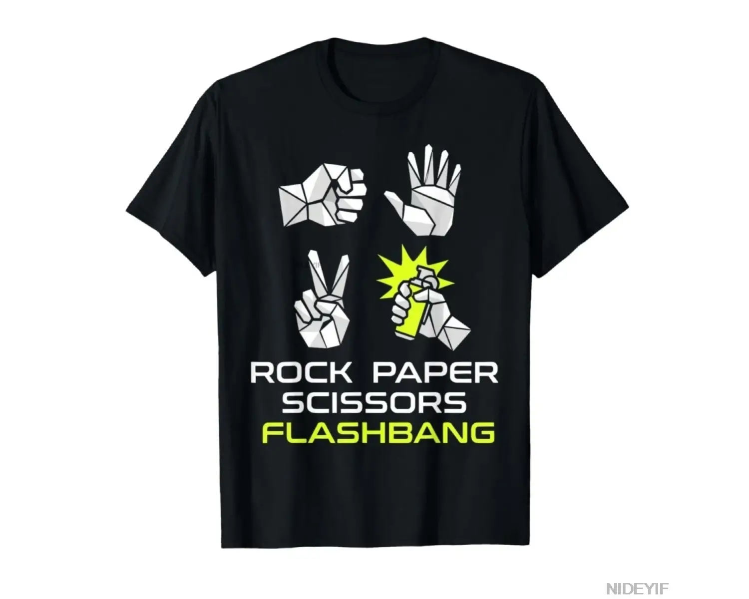 Taş Kağıt Makas Flashbang Komik Oyuncu Meme T-shirt Erkekler Kadınlar Için % 100% Pamuk T Shi