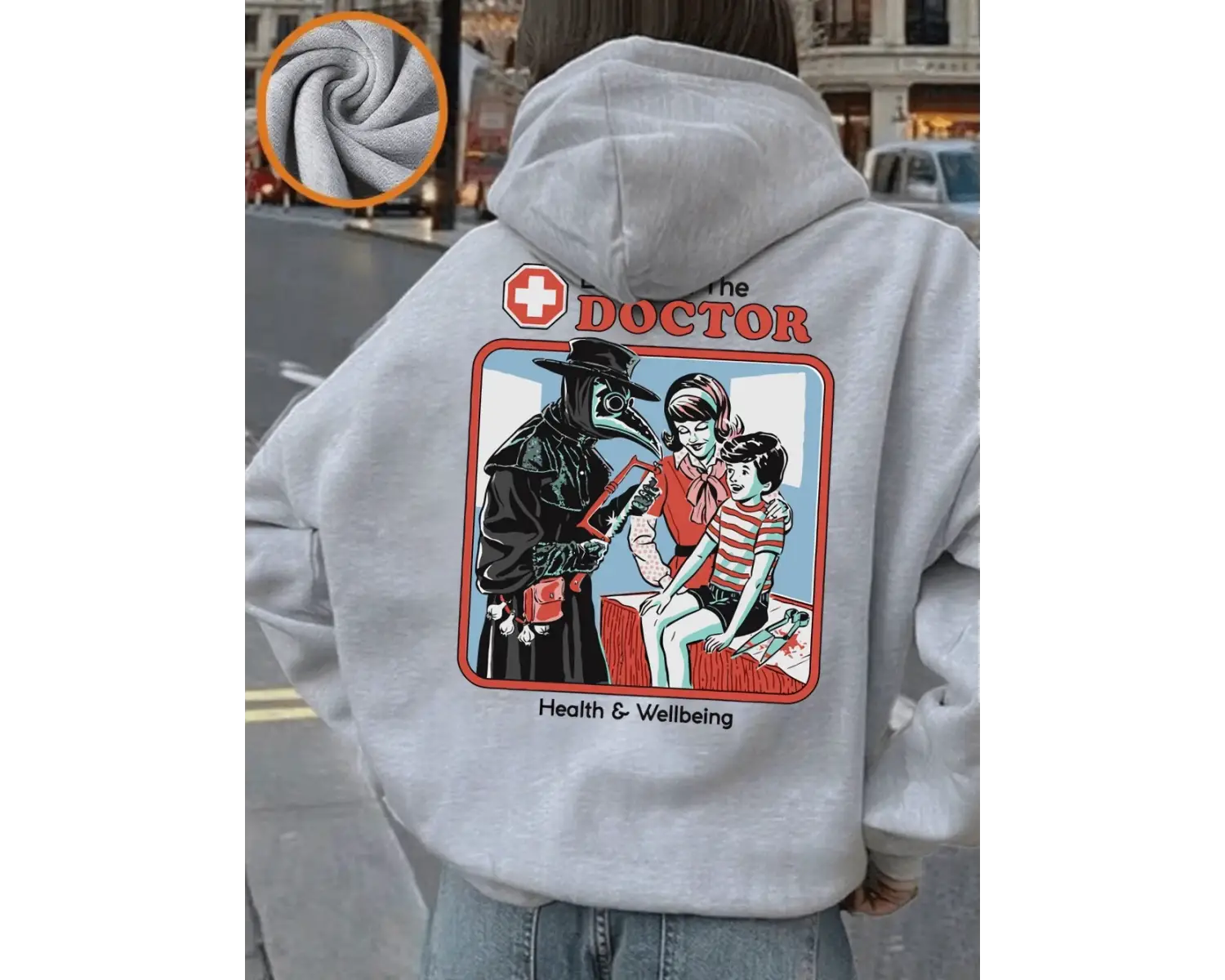 Tedavi eden doktor baskılı kapüşonlu svetşörtler kadın temel cepli sweatshirtler sonbahar pol