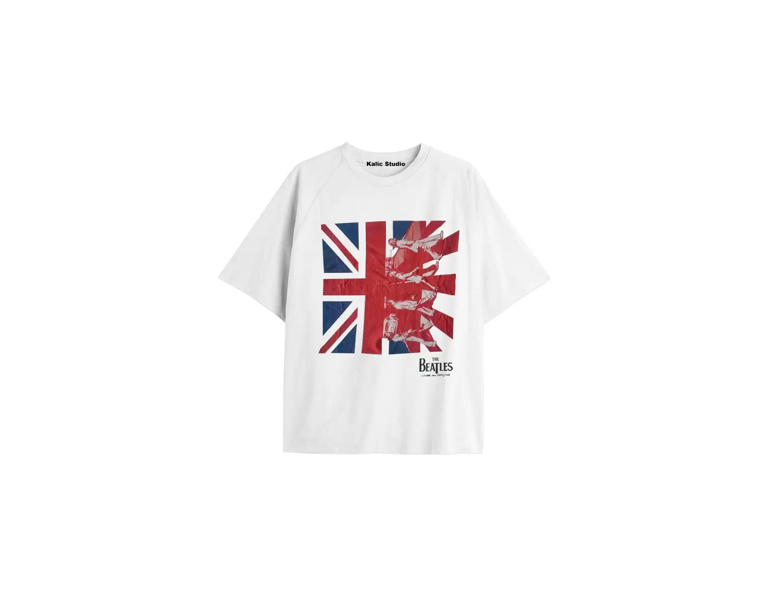 The Beatles ünisex oversize t-shirt beyaz