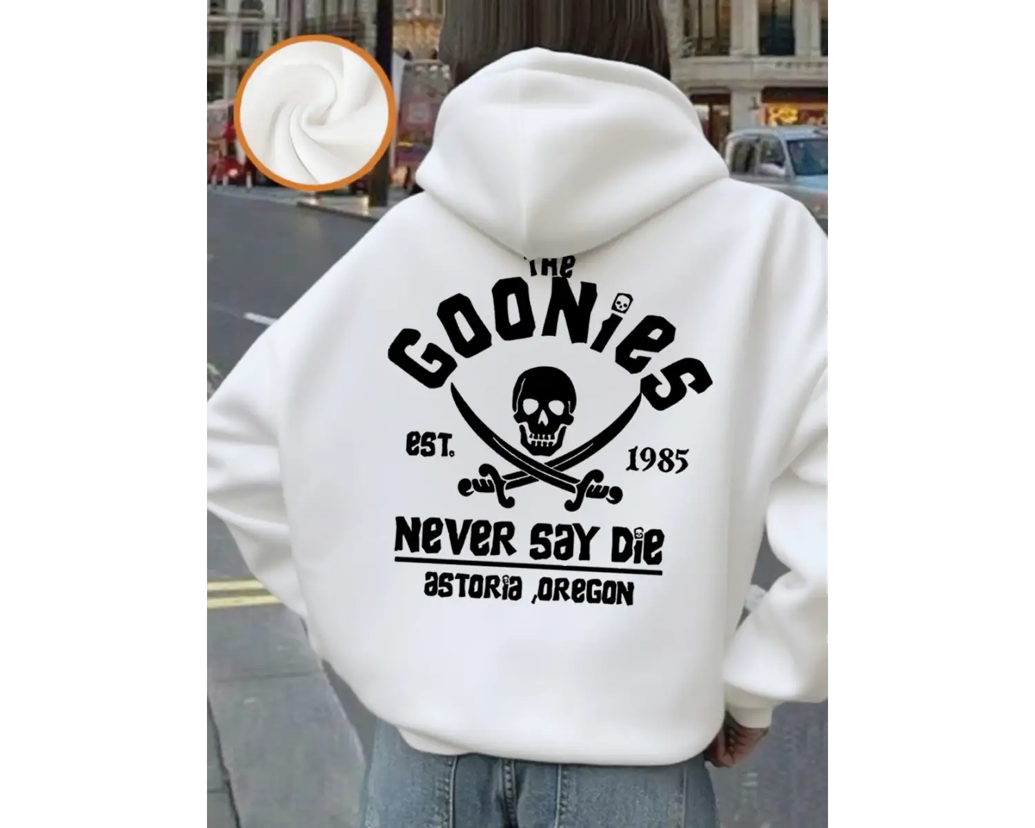 The Goonies İskelet Baskı Kapüşonlular Kadın Rahat Cep Kazak Kış Polar Sıcak Kazak Temelleri