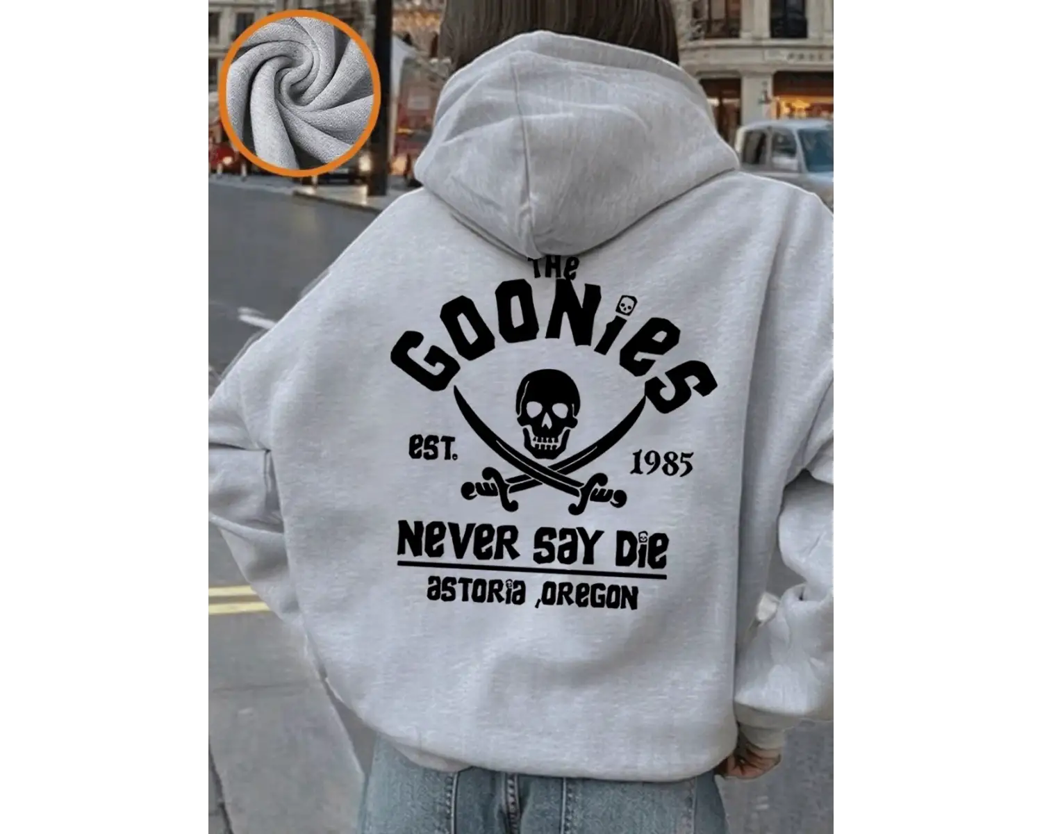 The Goonies İskelet Baskı Kapüşonlular Kadın Rahat Cep Kazak Kış Polar Sıcak Kazak Temelleri