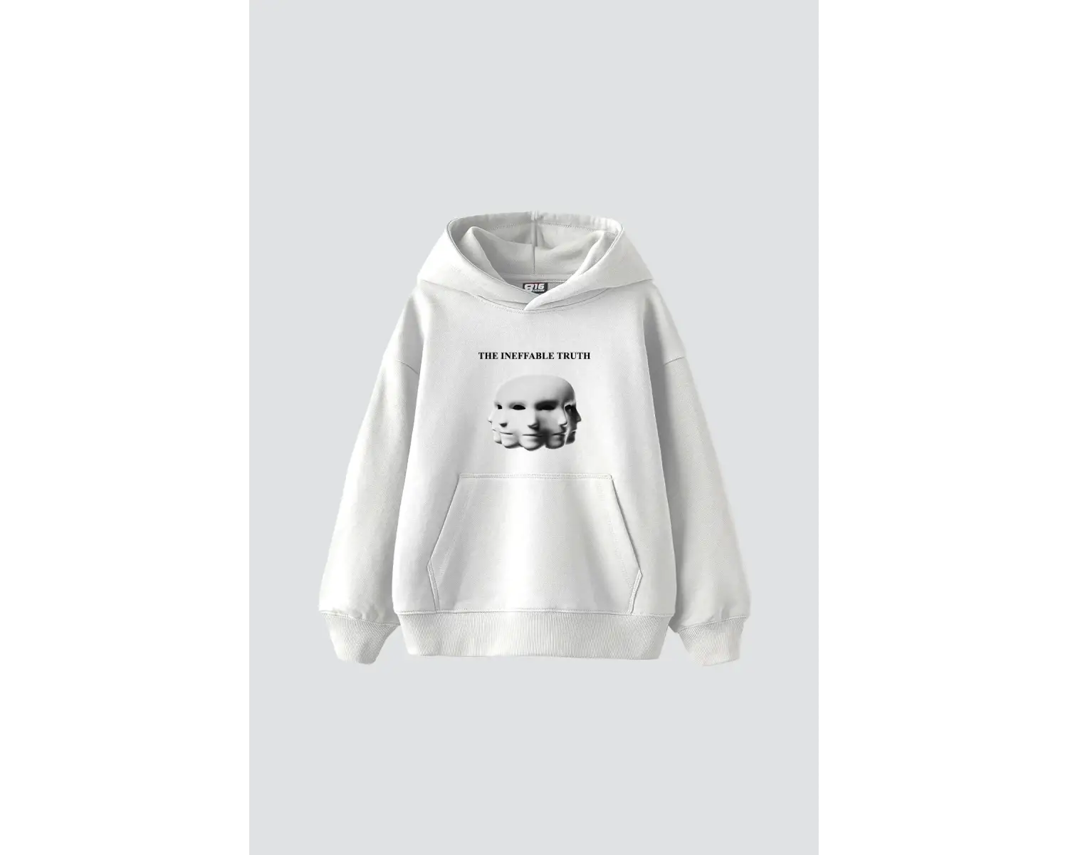 The Ineffable Truth Baskılı Oversize Unisex Premium Beyaz