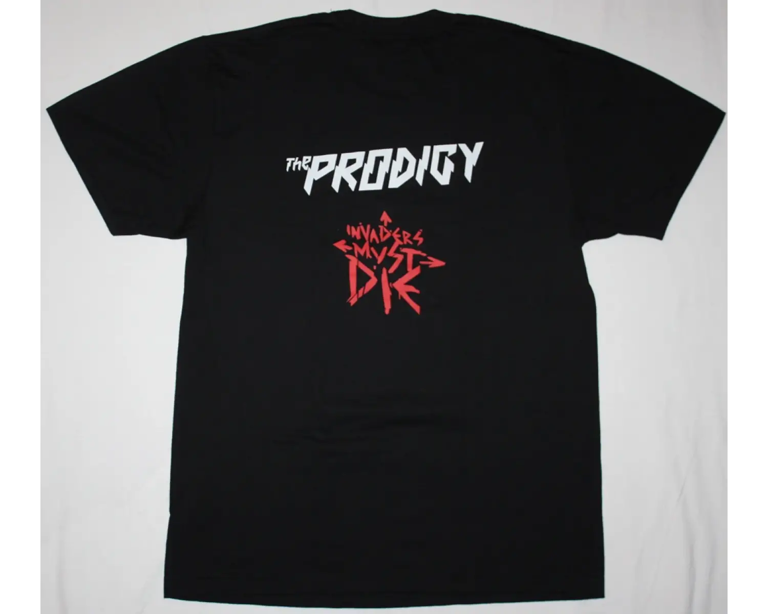 THE OFFSPRING WHITE SKULL LOGO NEW BLACK T-SHIRT ÖN VE ARAKA BASKILI