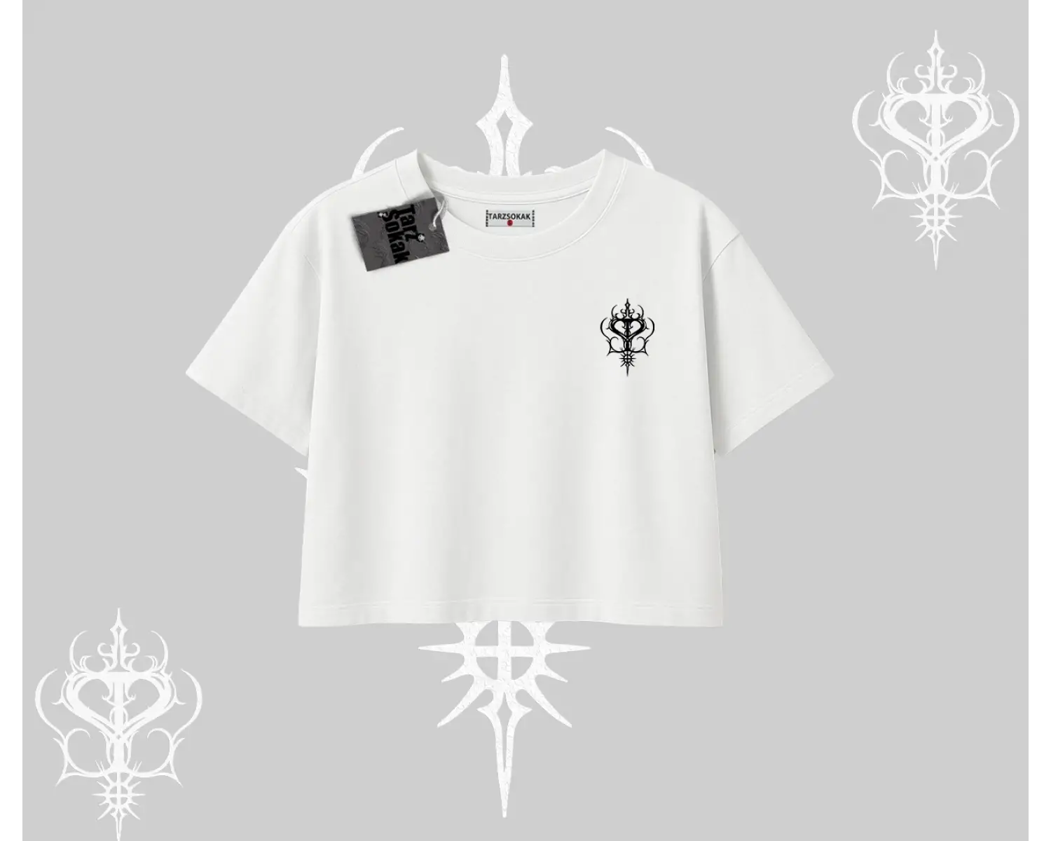 The Owner of House Kedi Arka Baskılı Oversize Crop Tshirt