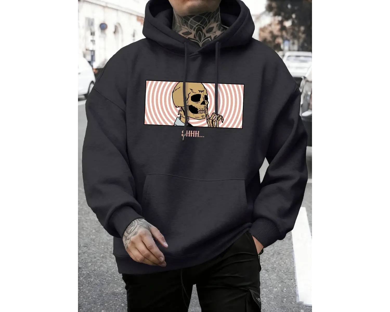 The Skull Under Consideration Kapüşonlu Üst Erkek Sonbahar Sıcak Gevşek Sweatshirt Günlük Pol