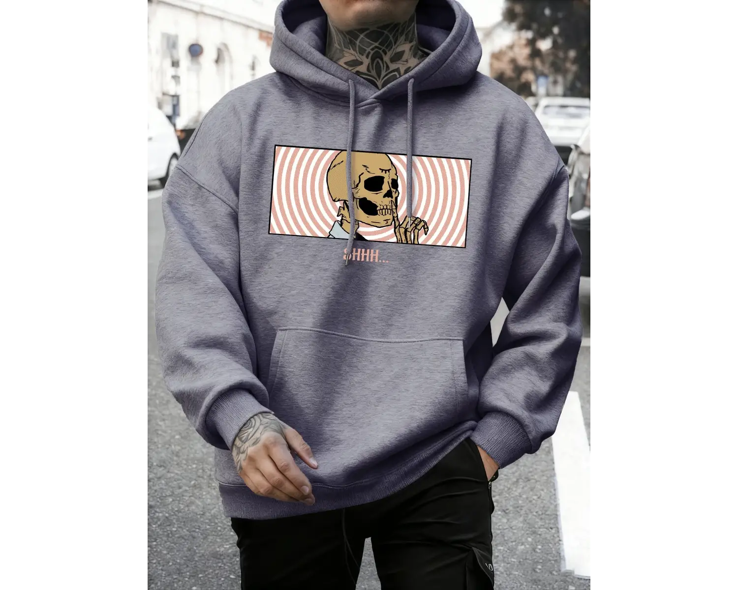 The Skull Under Consideration Kapüşonlu Üst Erkek Sonbahar Sıcak Gevşek Sweatshirt Günlük Pol