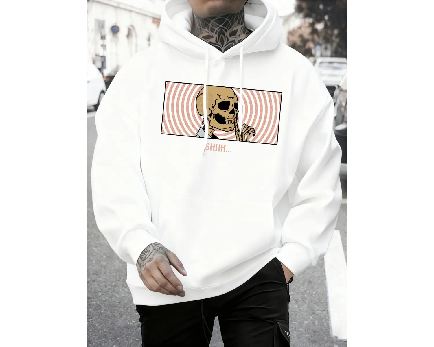 The Skull Under Consideration Kapüşonlu Üst Erkek Sonbahar Sıcak Gevşek Sweatshirt Günlük Pol