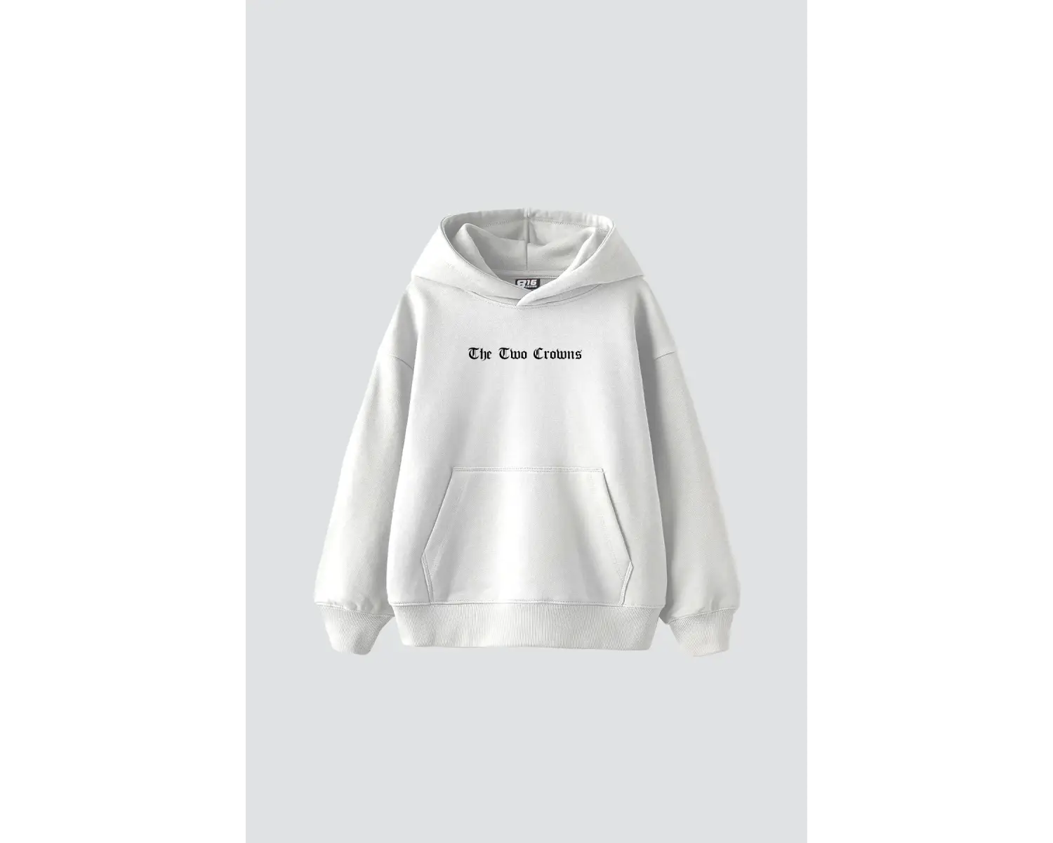 The Two Crowns Baskılı Oversize Unisex Premium Beyaz