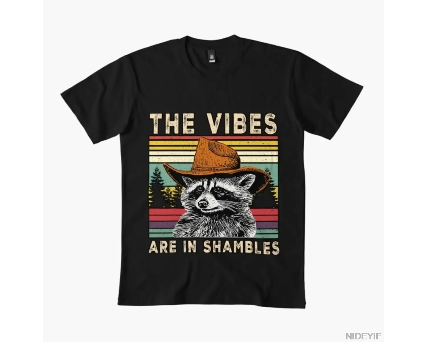The Vibes Are in Shambles Rakun Erkek Kadın Tişörtü %100 Pamuklu Tişörtler Kısa Kollu Üstler