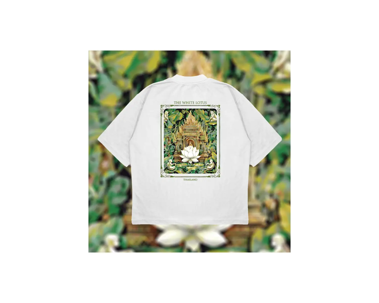 The White Lotus Oversize Unisex Pamuklu Nefes Alan Kalın Kumaşlı