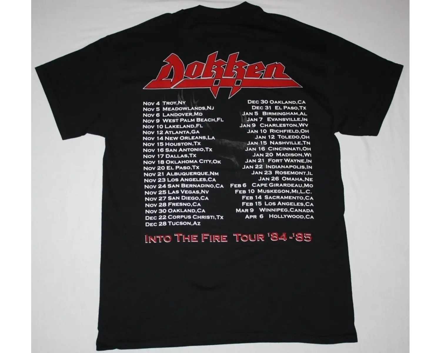 THIN LIZZY CHINATOWN 80 NEW BLACK T-SHIRT ÖN VE ARAKA BASKILI
