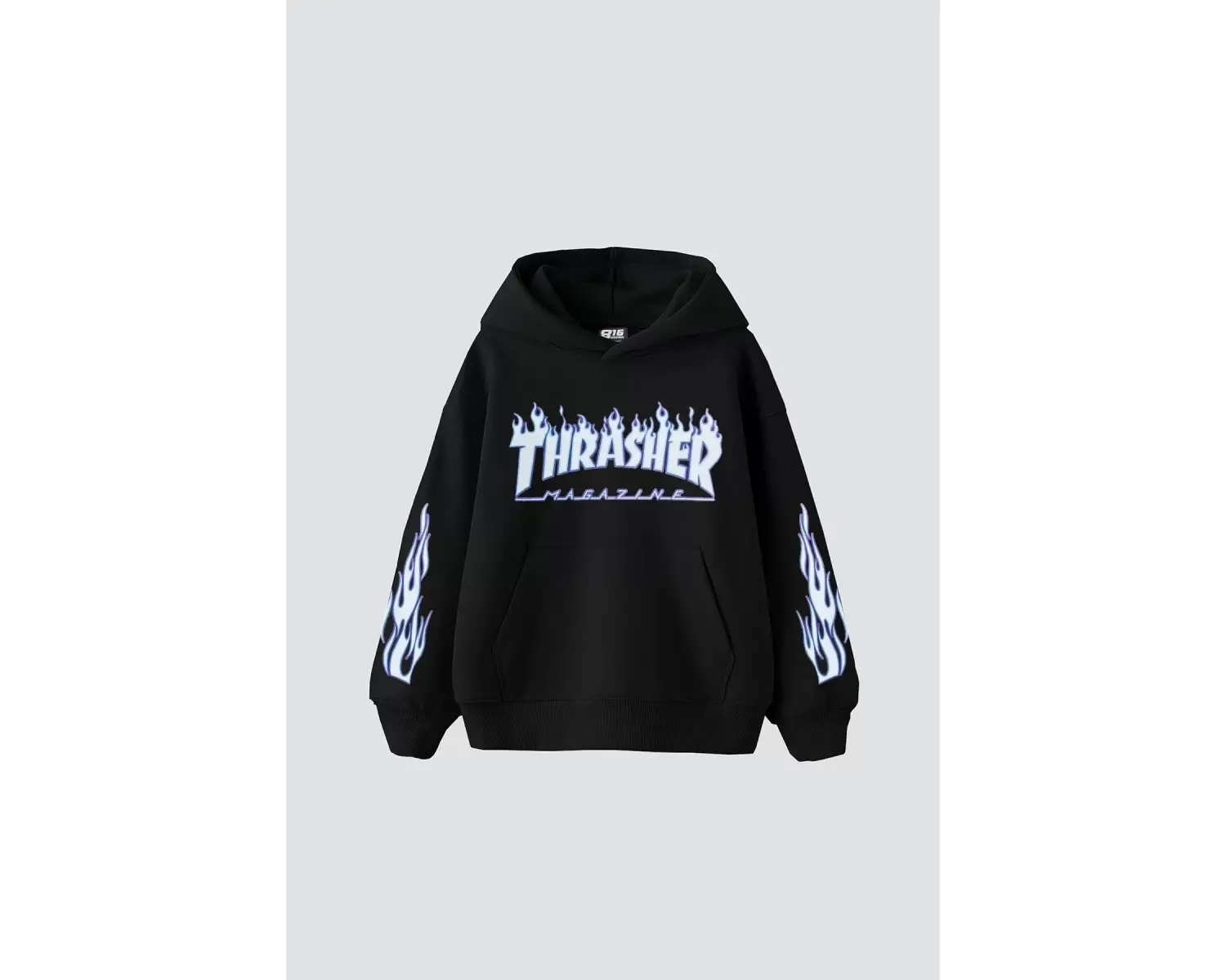 Thrasher Flam Baskılı Oversize Unisex Beyaz