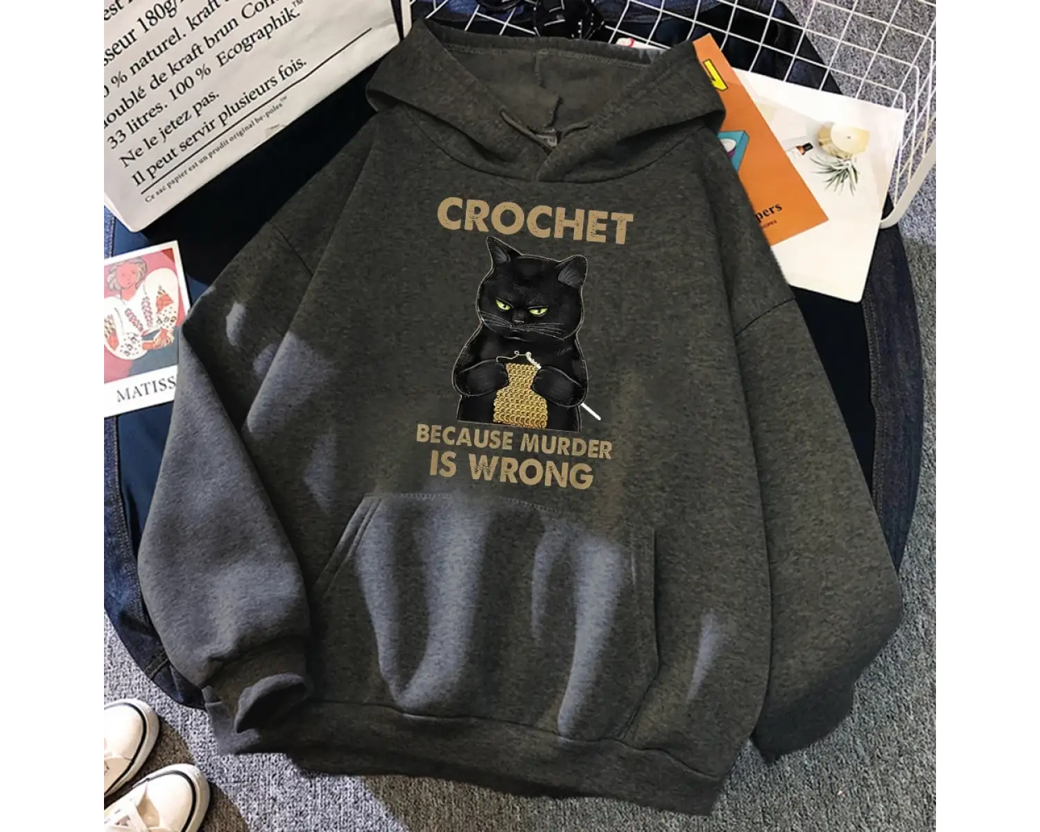 Tığ çünkü katil yanlış kadın kıyafetleri Hip Hop kazaklar Hoody yeni rahat boy giyim polar ge