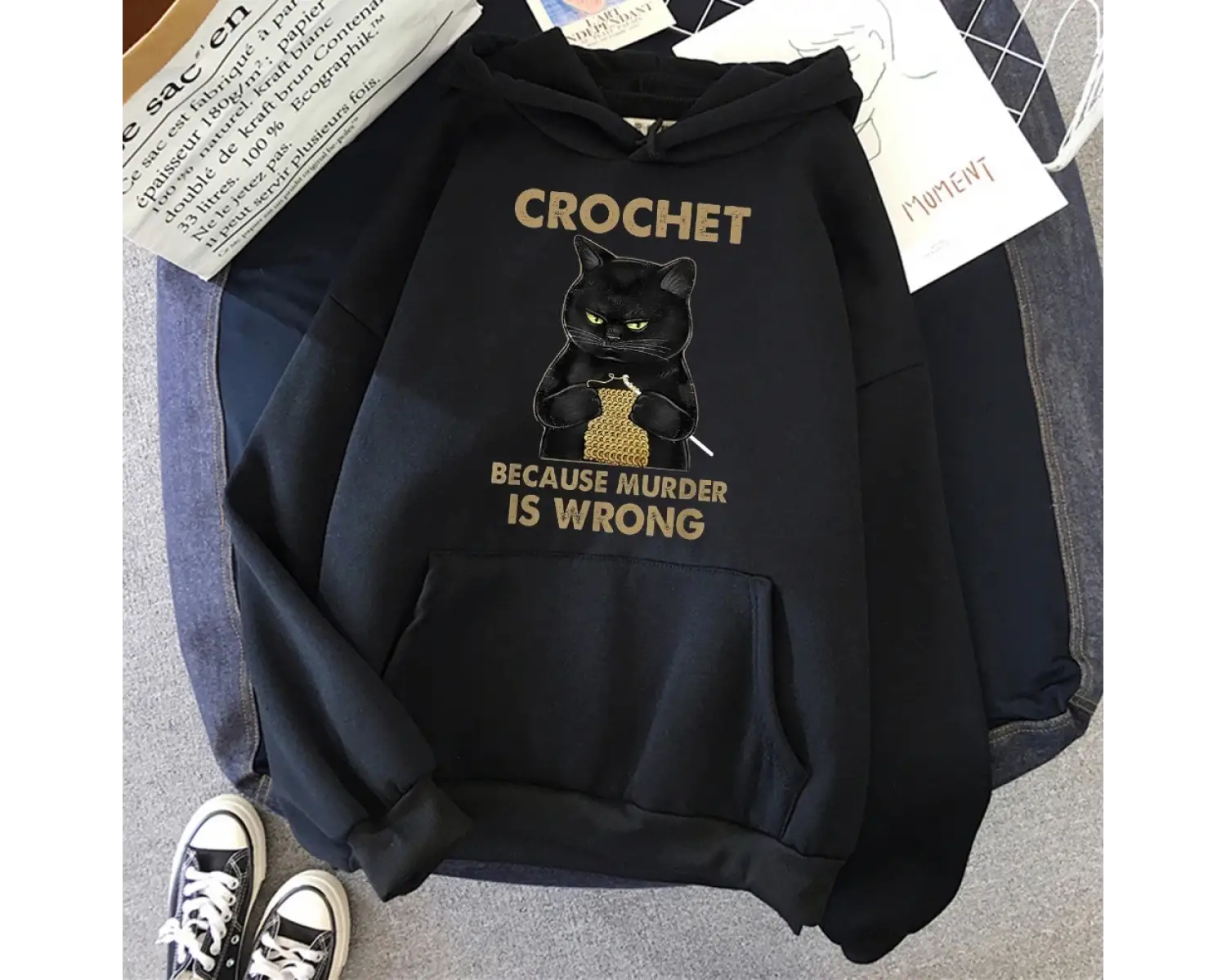 Tığ çünkü katil yanlış kadın kıyafetleri Hip Hop kazaklar Hoody yeni rahat boy giyim polar ge