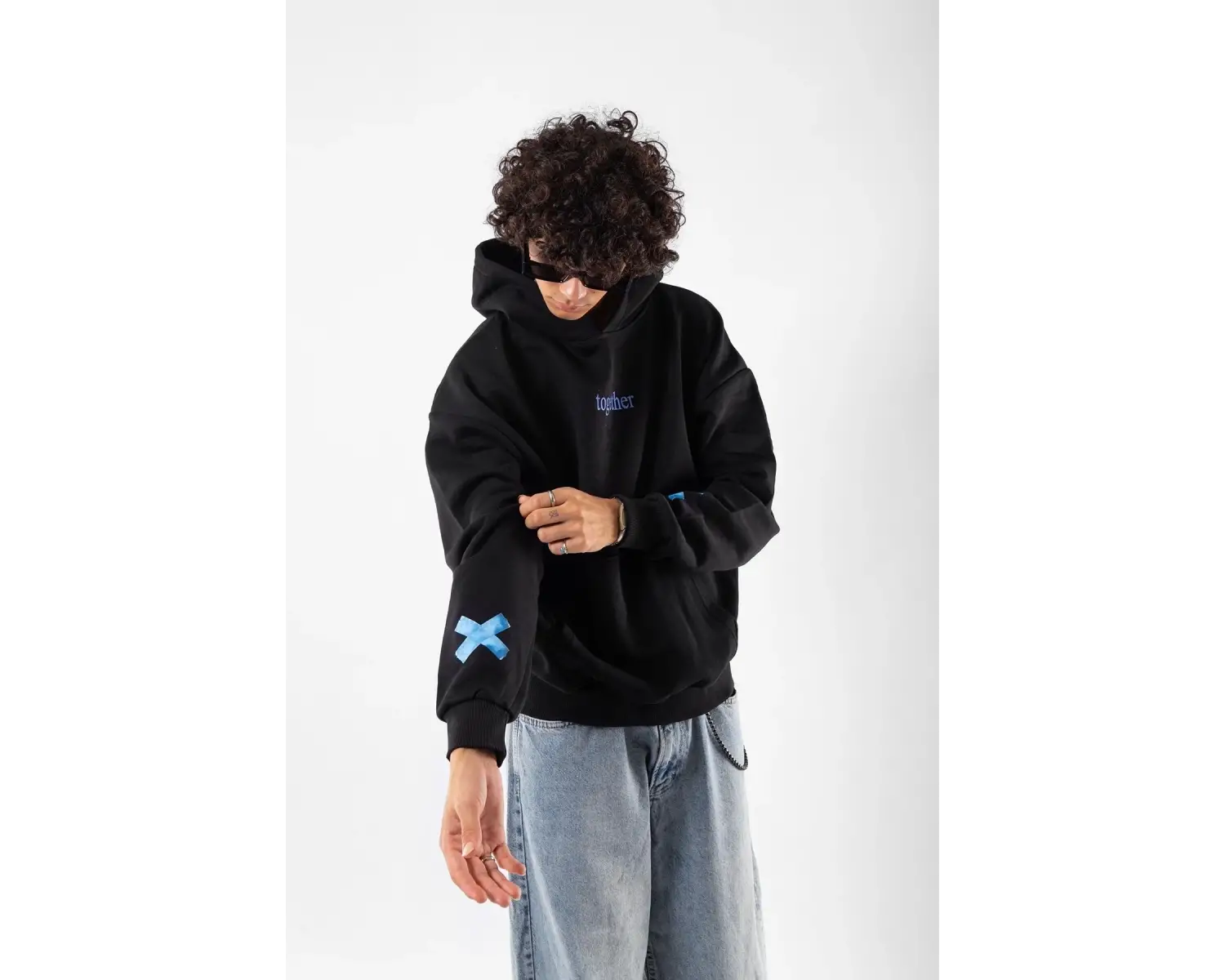 Together Baskılı Oversize Unisex Beyaz