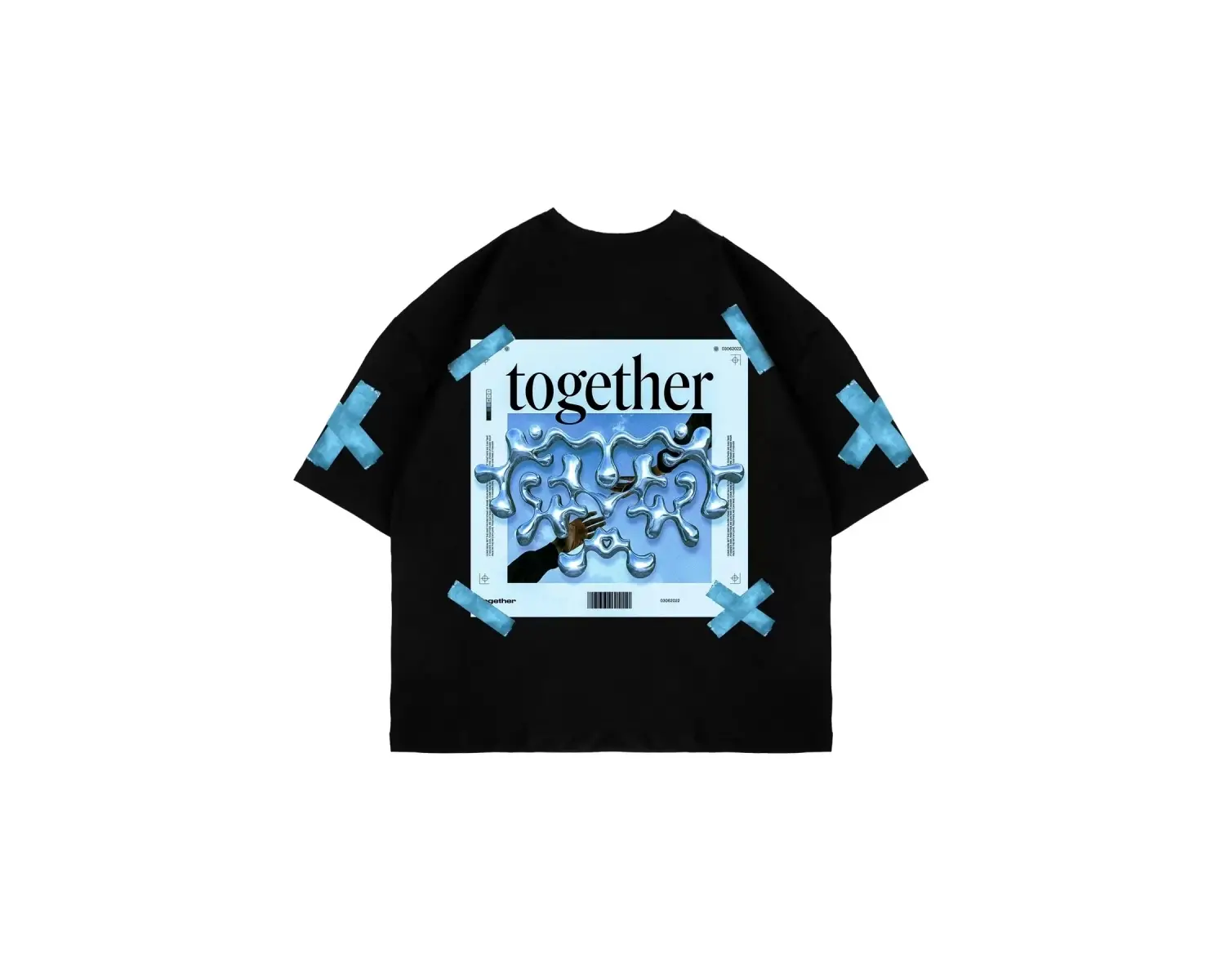 Together Sırt Baskılı Oversize Unisex Beyaz