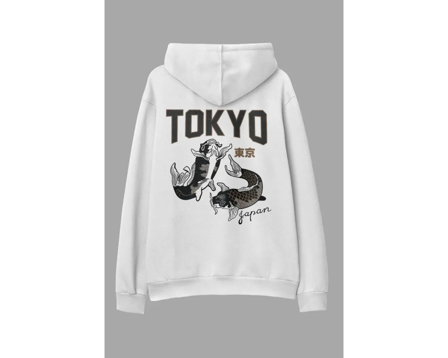 Tokyo Beyaz Oversize Kapüşonlu Sweatshirt