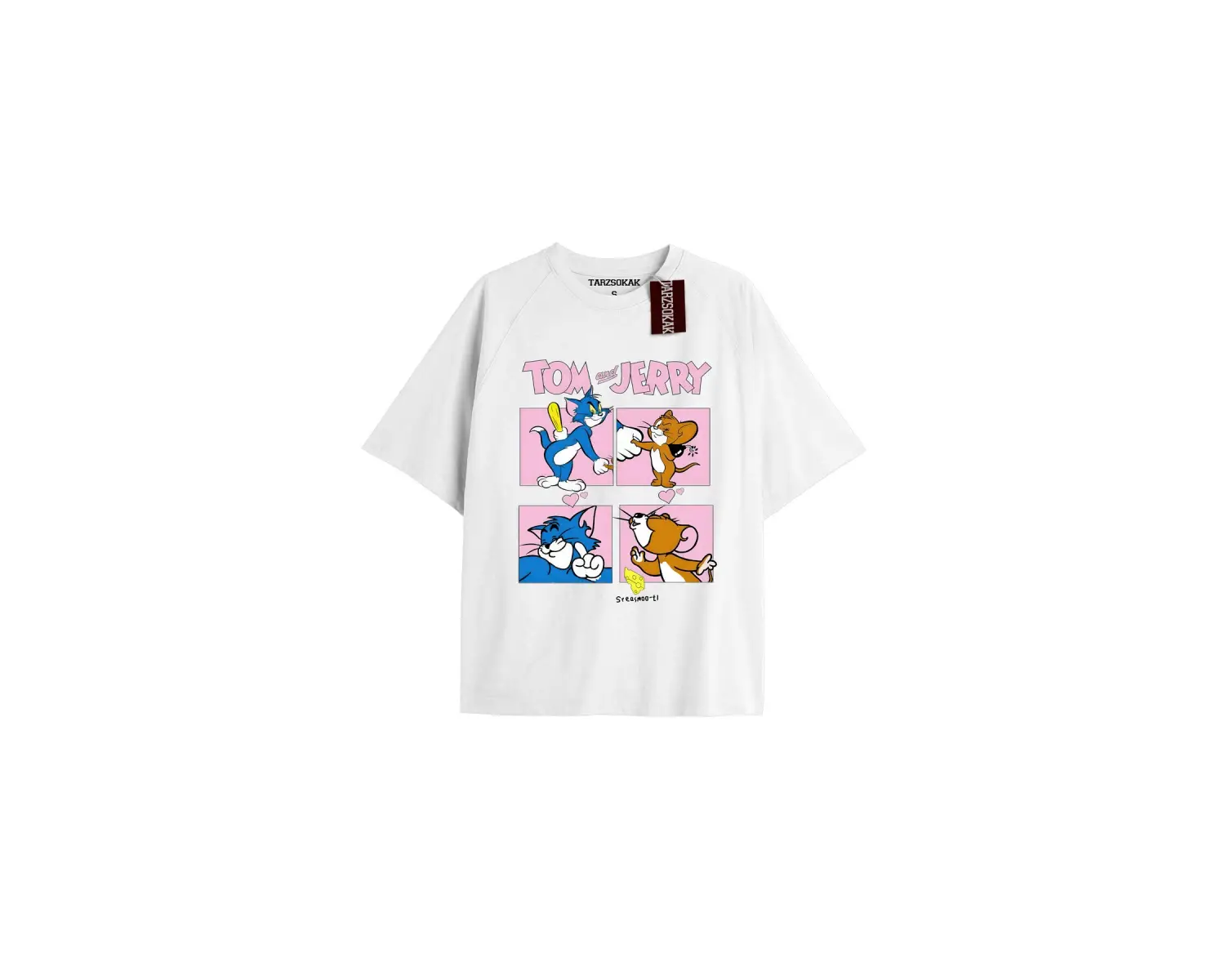 Tom And Jerry Cartoons Unisex Beyaz T-shirt