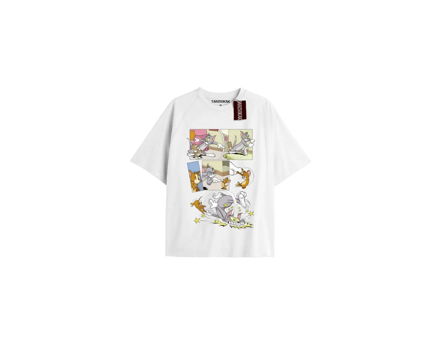 Tom And Jerry Cartoons Unisex Beyaz T-shirt