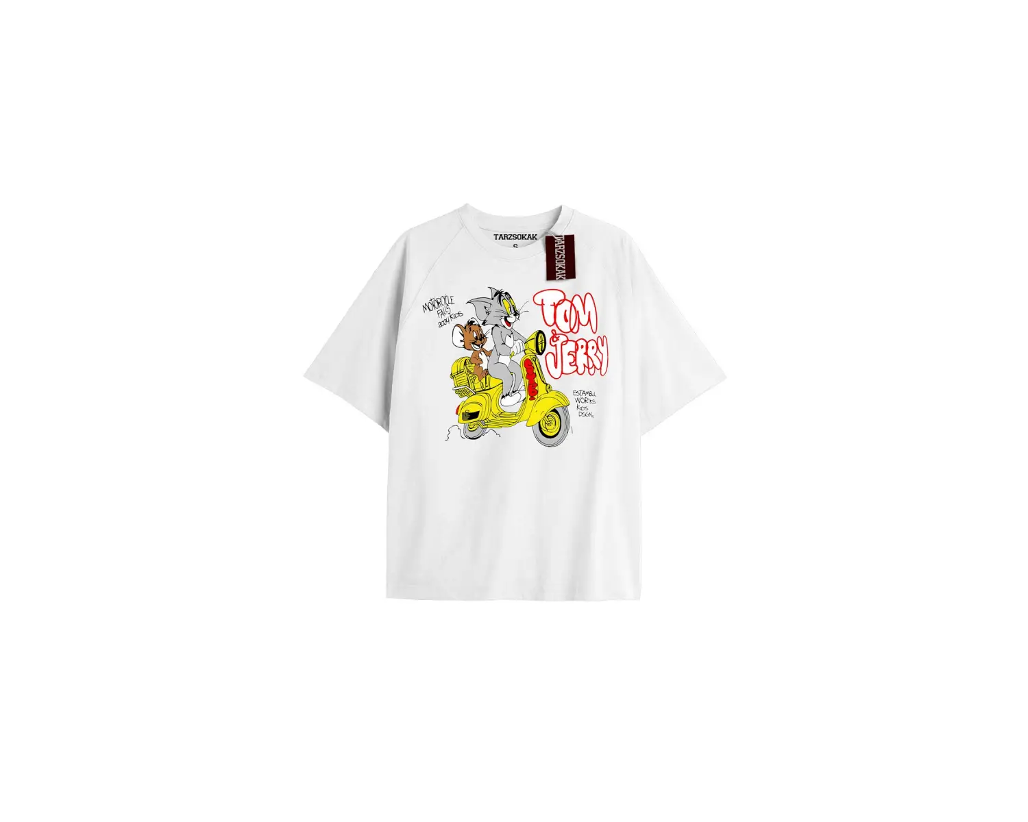 Tom And Jerry Cartoons Unisex Beyaz T-shirt