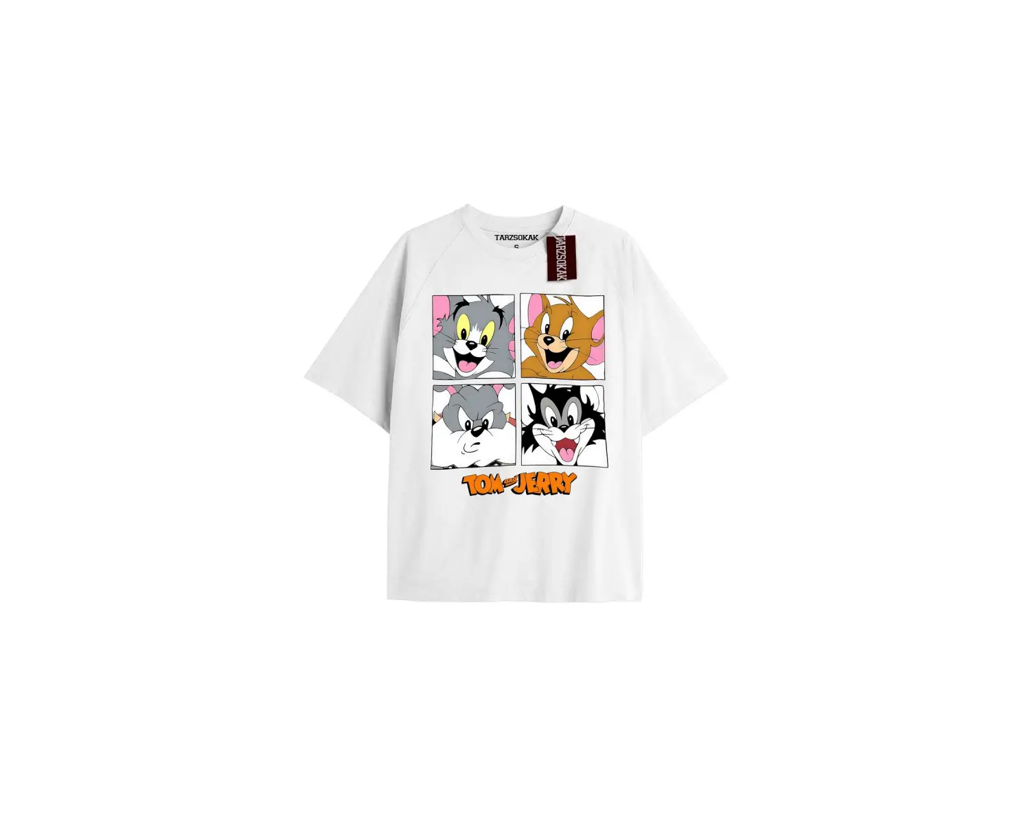 Tom And Jerry Cartoons Unisex Beyaz T-shirt