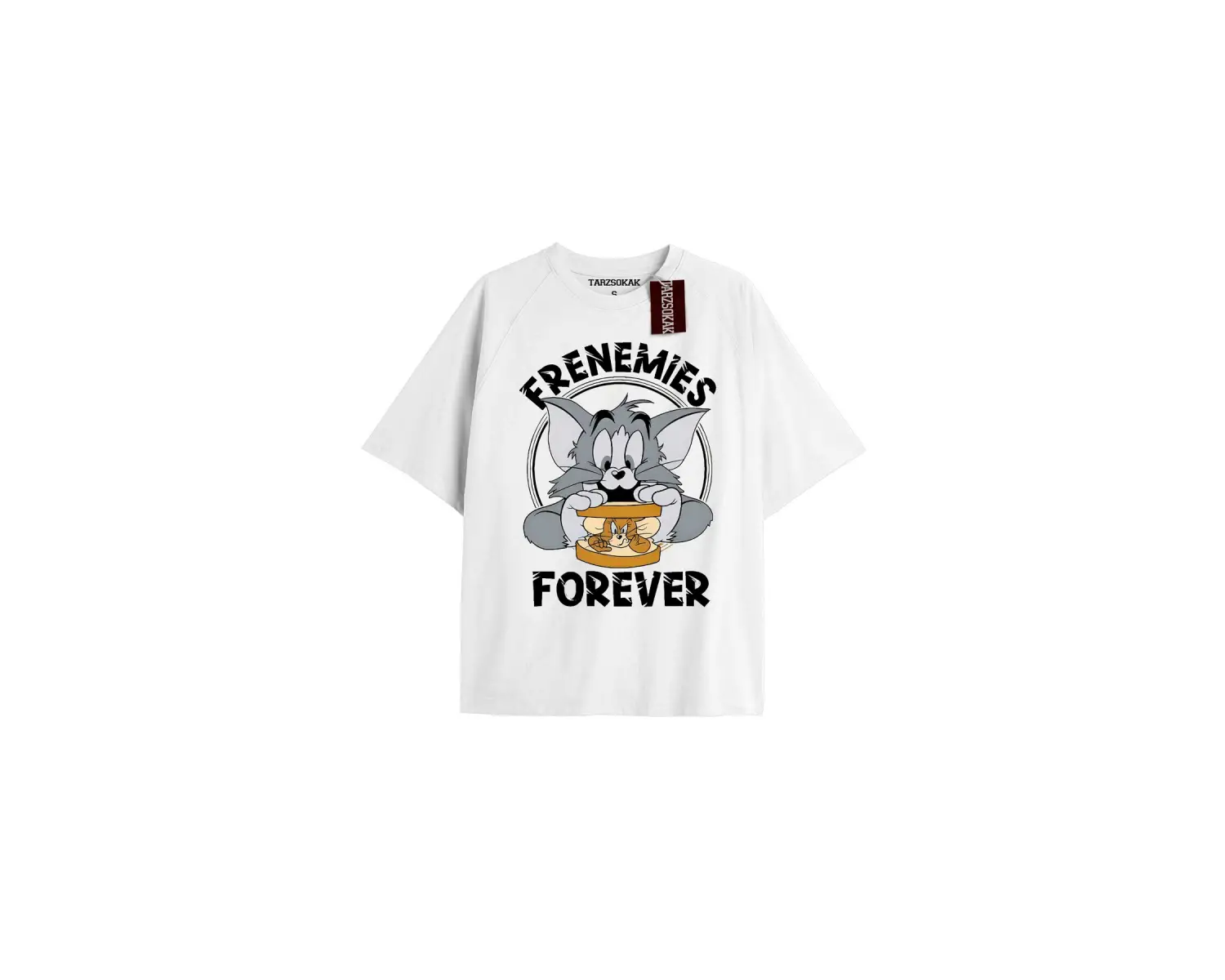 Tom And Jerry Cartoons Unisex Beyaz T-shirt