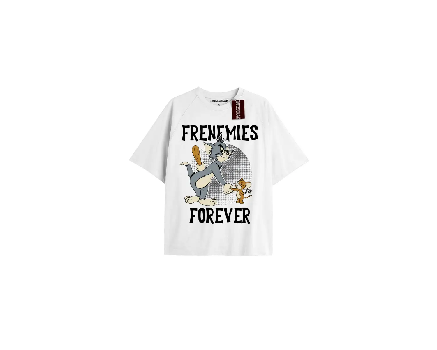 Tom And Jerry Cartoons Unisex Beyaz T-shirt