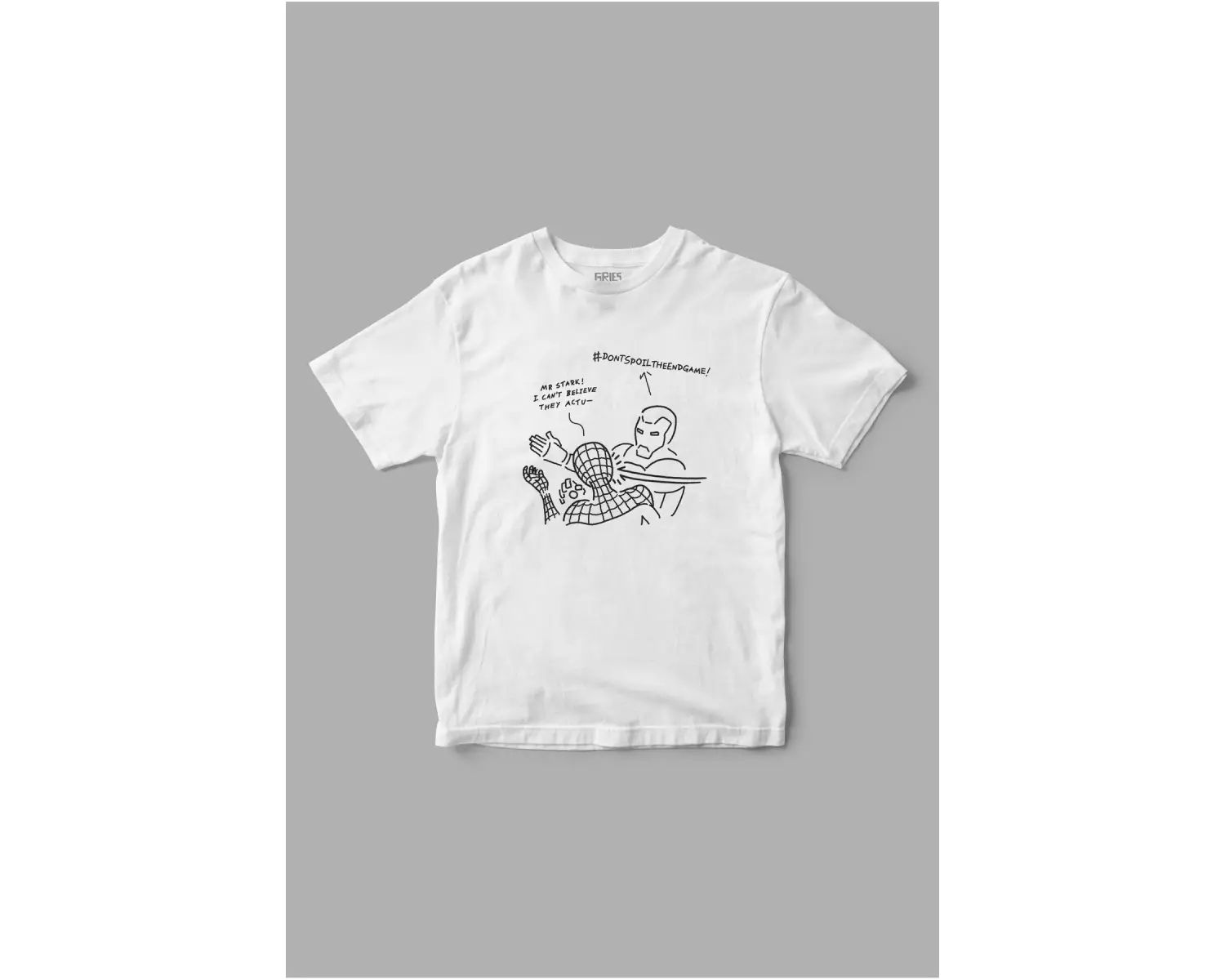 Tom Holland Spoiler Spiderman Tony Stark and Tom Holland Minimal Baskılı Tişört