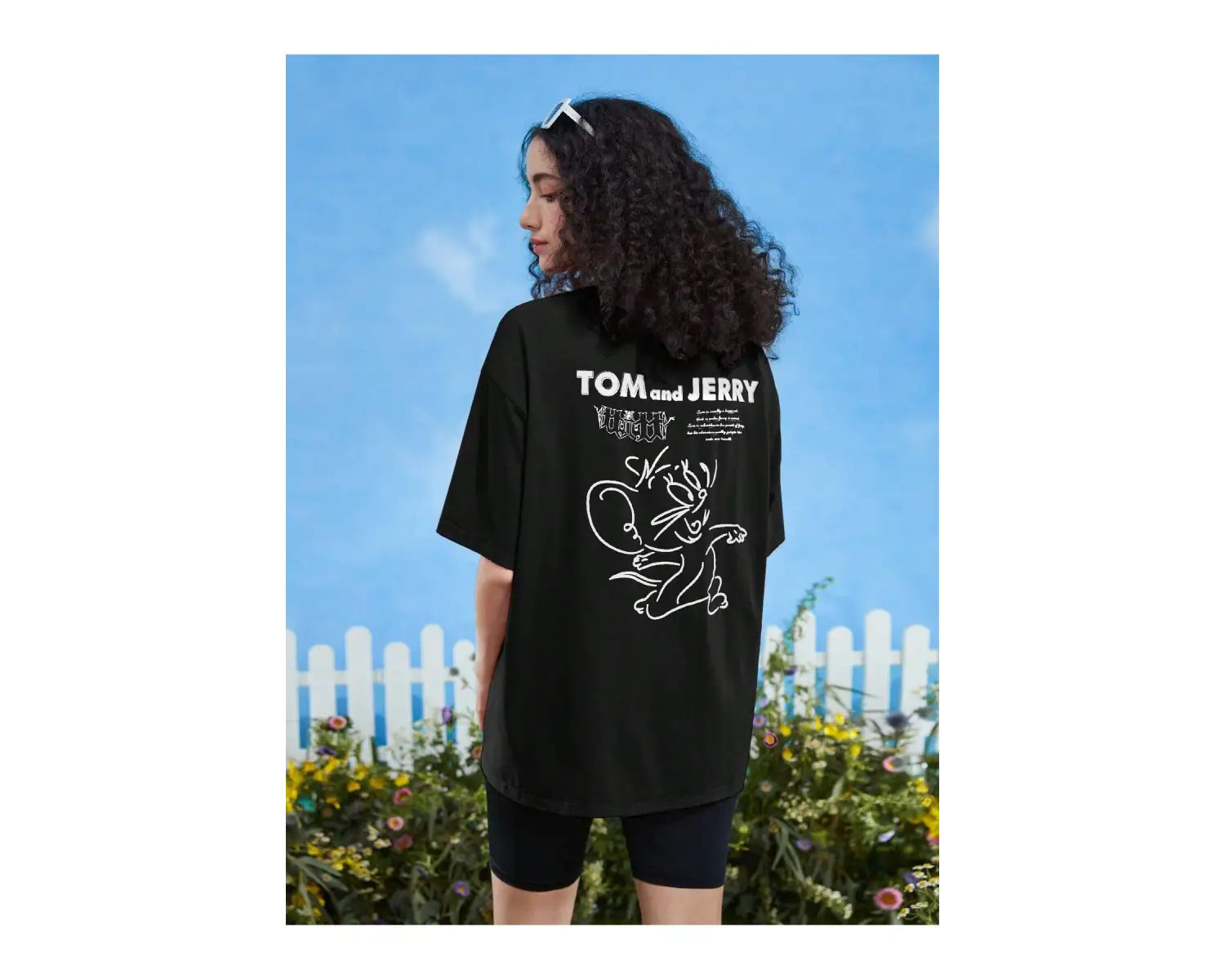 TOM & JERRY X Kadın Loose Fit Karikatür Desen Baskılı Tişört