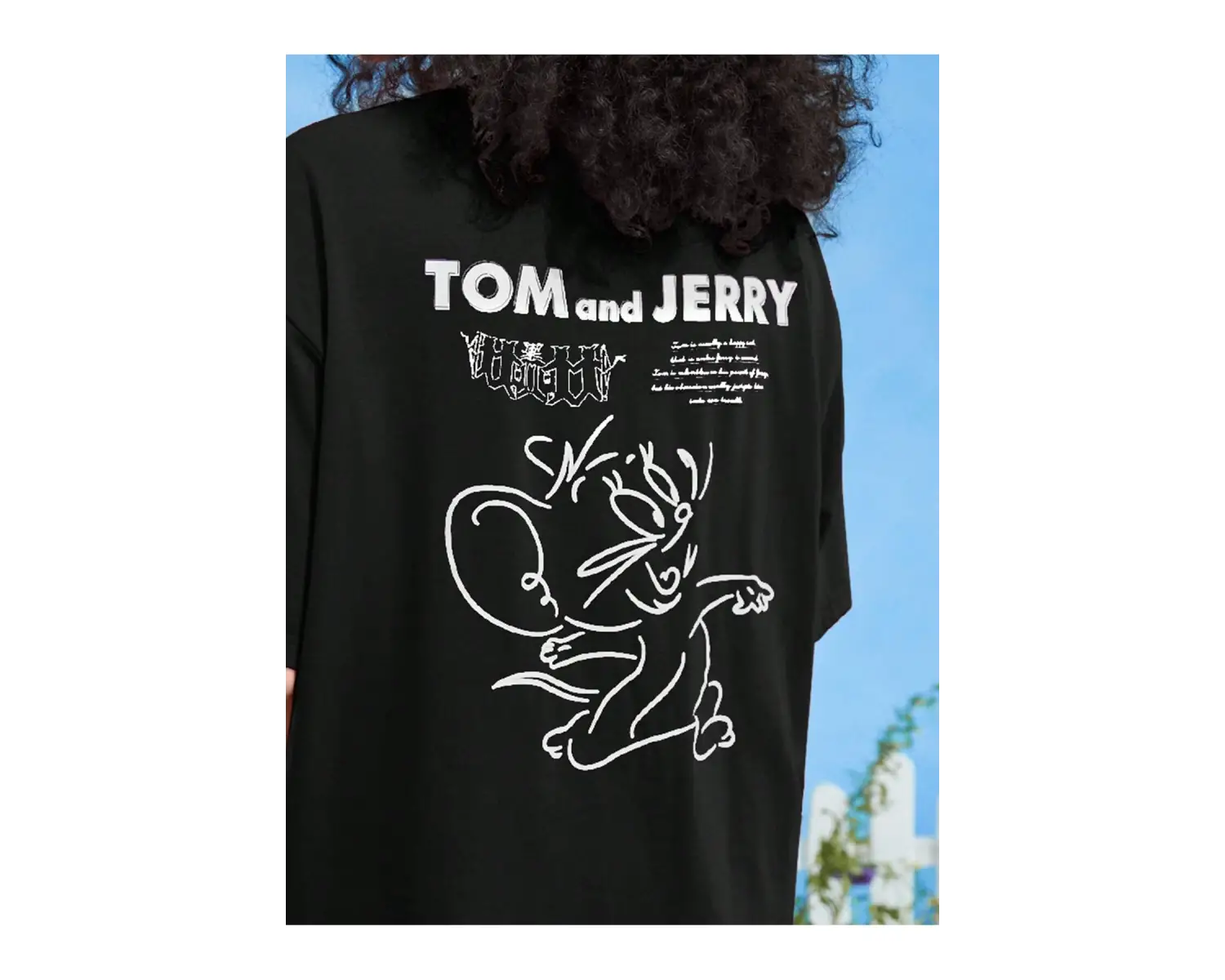 TOM & JERRY X Kadın Loose Fit Karikatür Desen Baskılı Tişört