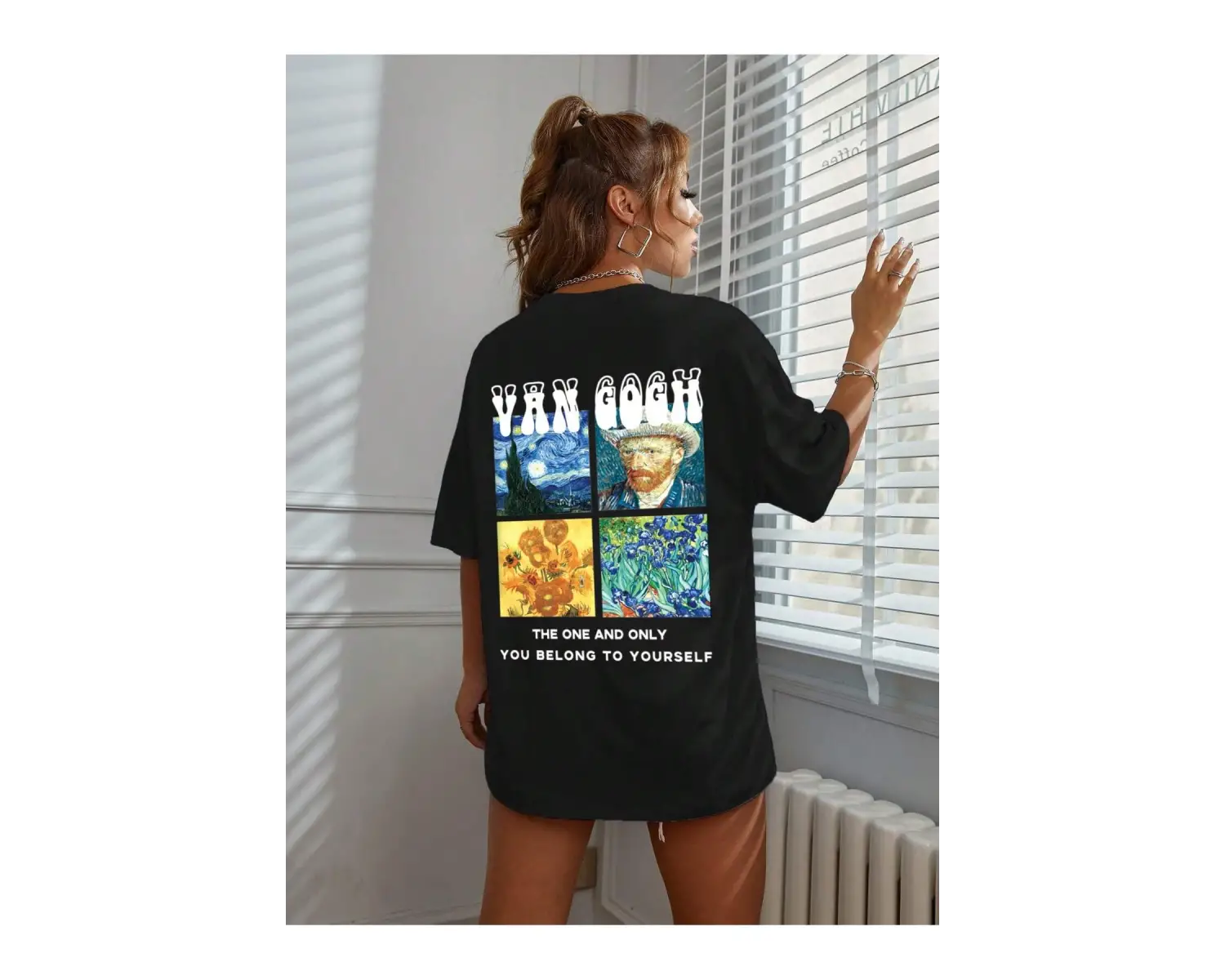 TOM & JERRY X Sloganlı ve Karikatür Grafikli Düşük Omuzlu Oversize Tişört