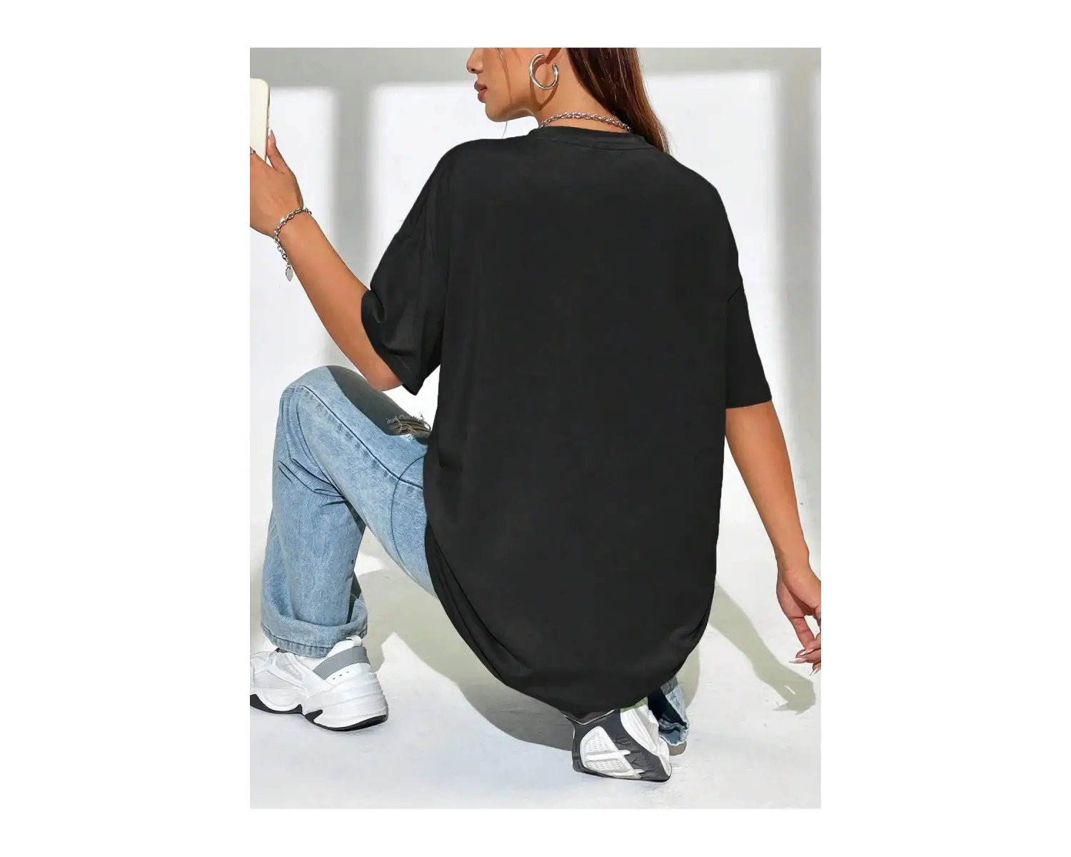 TOM & JERRY X Sloganlı ve Karikatür Grafikli Düşük Omuzlu Oversize Tişört