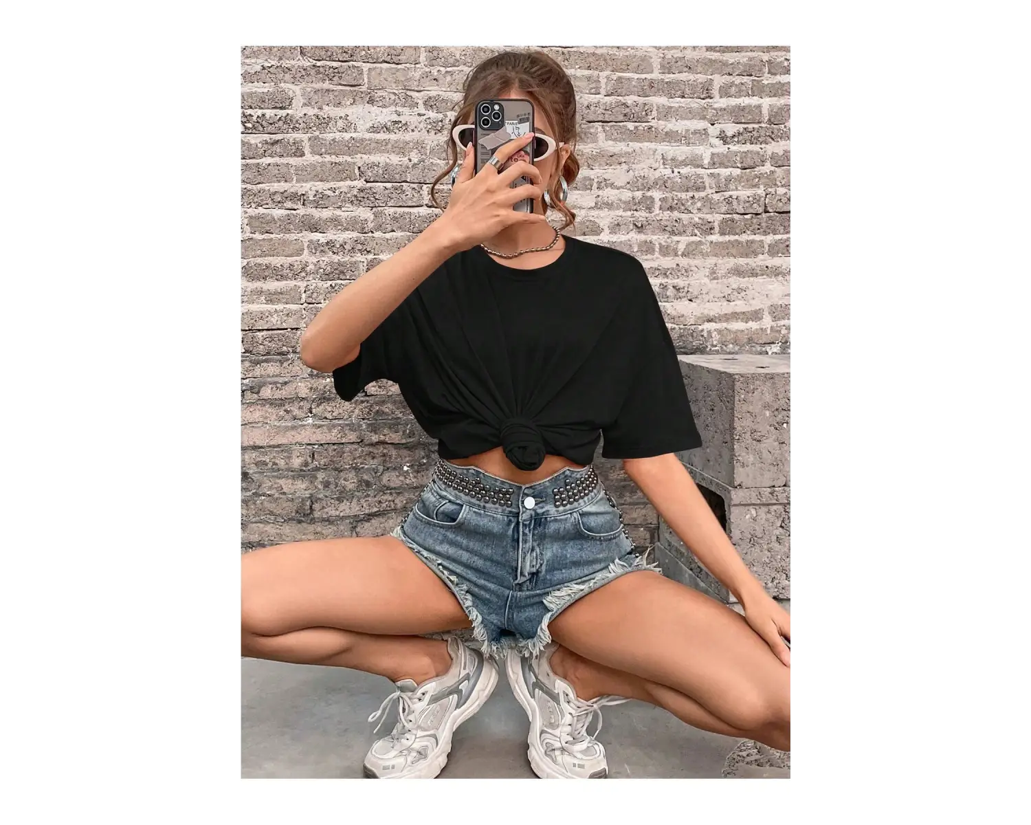 TOM & JERRY X Sloganlı ve Karikatür Grafikli Düşük Omuzlu Oversize Tişört