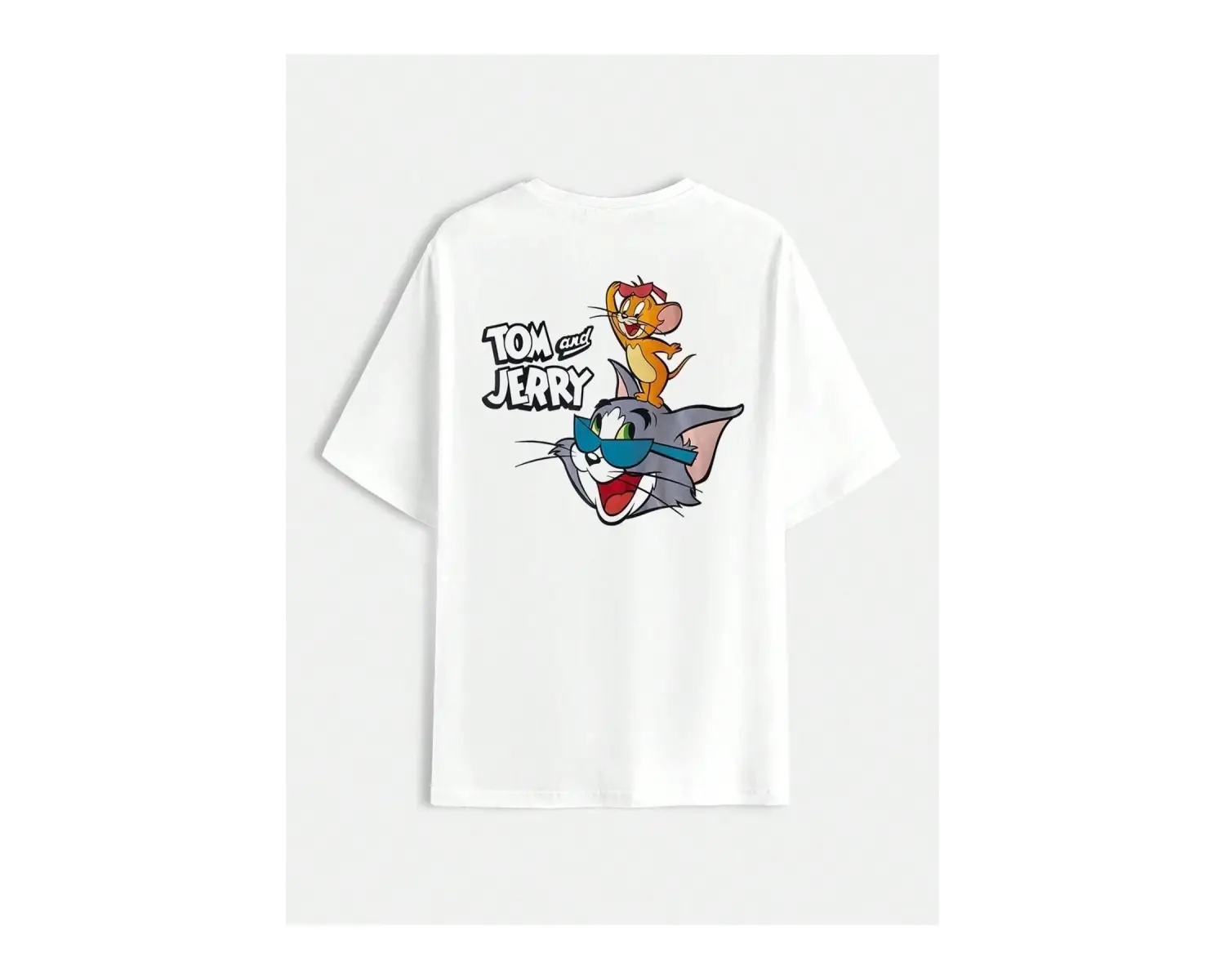 Tom Ve Jerry Baskılı Oversize Unisex T-Shirt