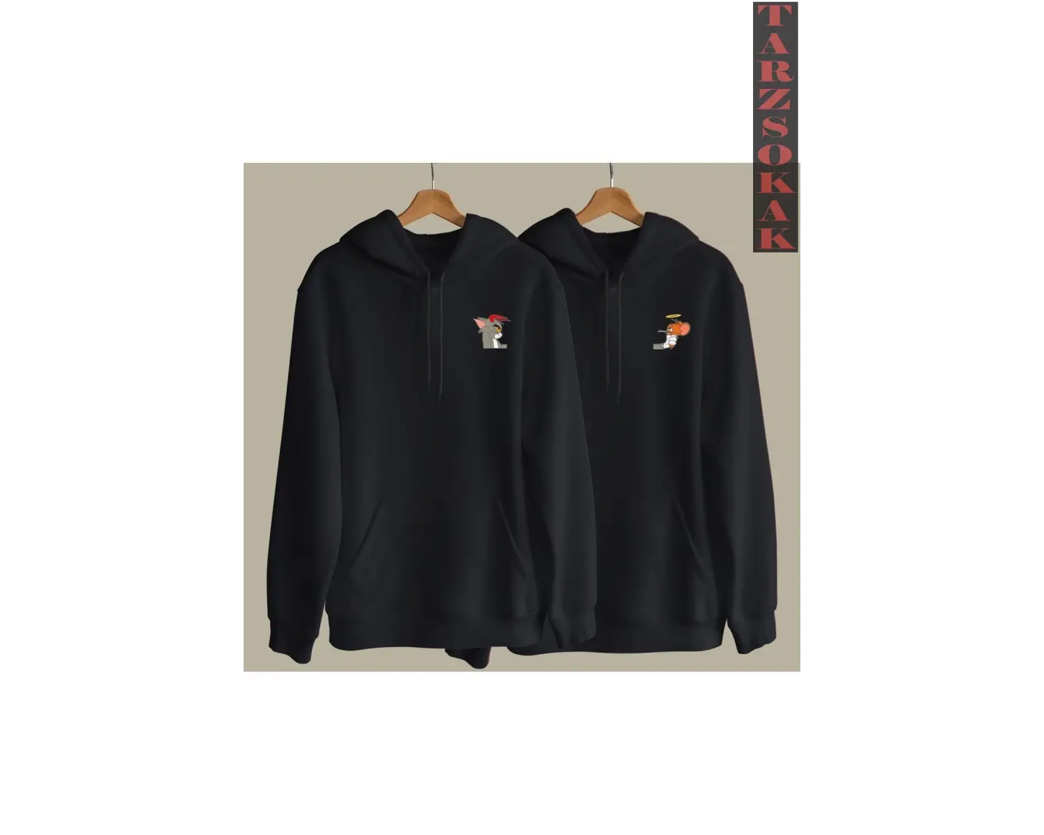 Tom Ve Jerry Tasarımlı Çift Sevgili Kombinleri Couple Clothing Yeni Sezon 2 Adet