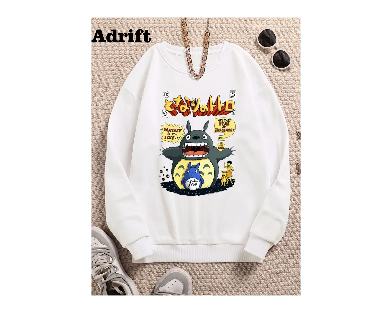 Totoro Studio Ghibli Köstebek Sokak Trend Tasarım Harajuku/Gotik Beyaz