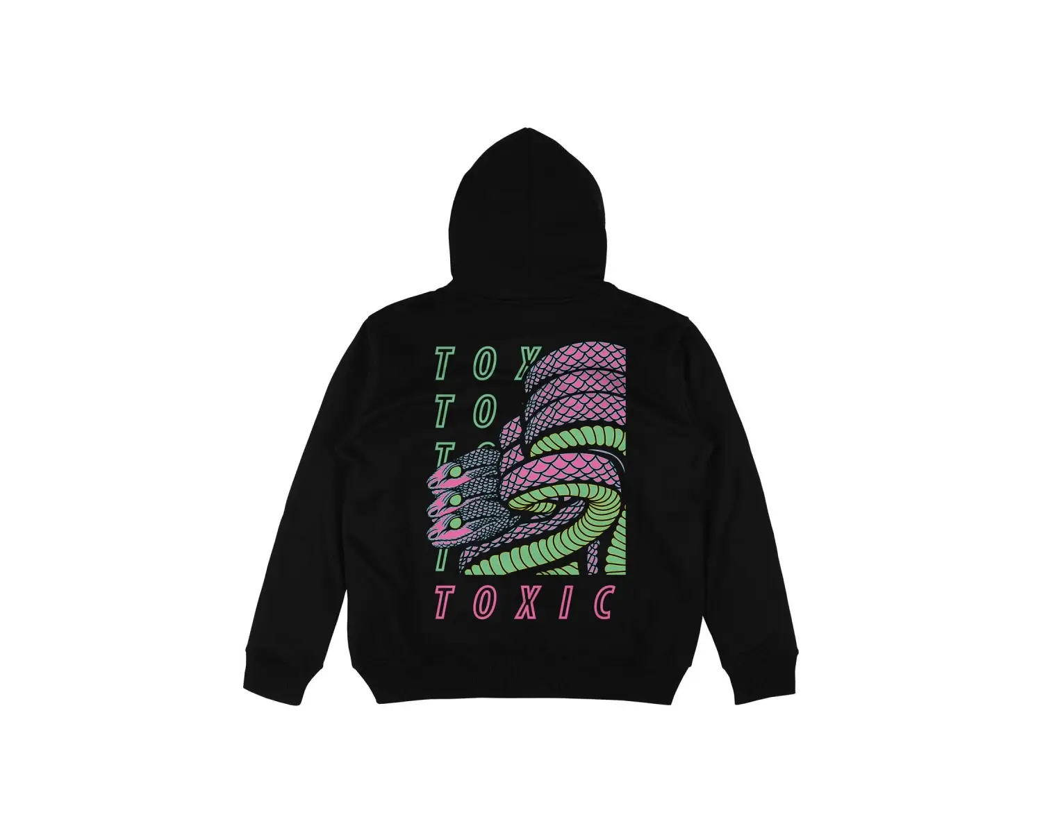 Toxic Siyah Oversize Unisex Kapüşonlu Sweatshirt Hoodie