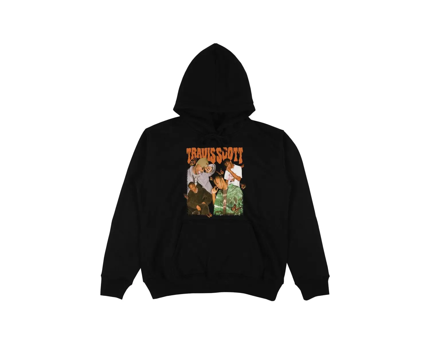 Travis Scott Siyah Oversize Unisex Kapüşonlu Sweatshirt Hoodie
