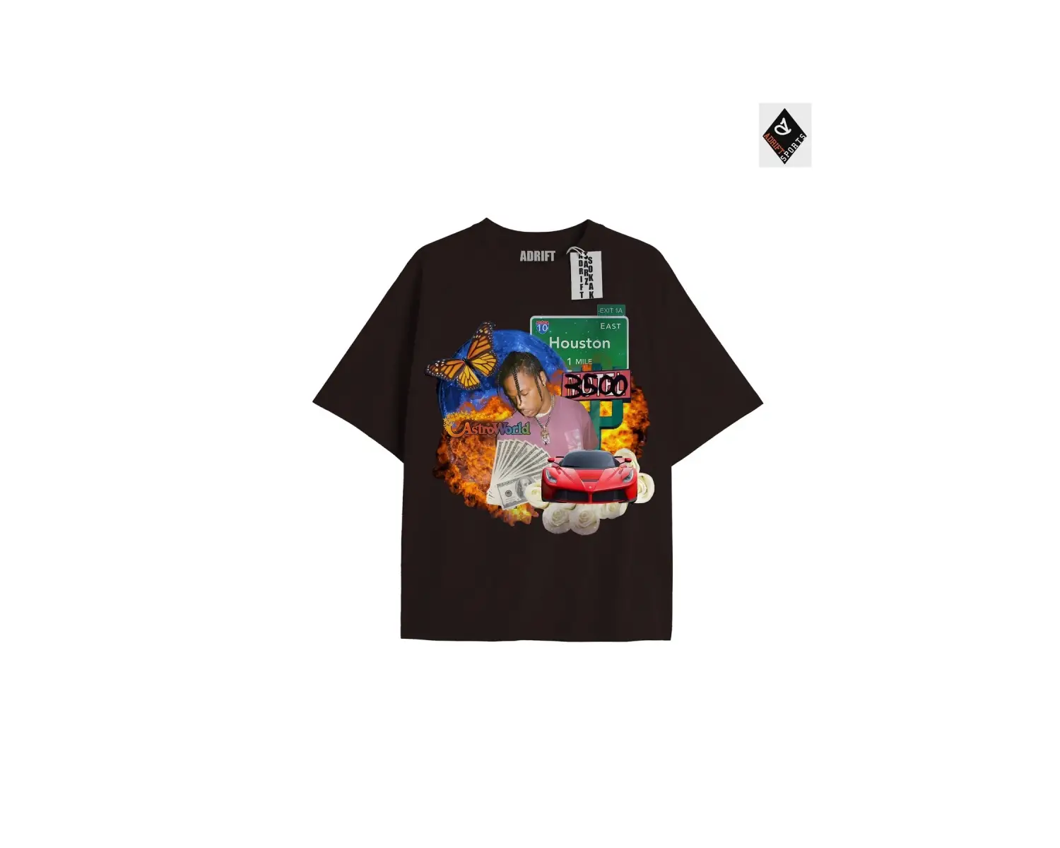 Travis Scott Siyah Oversize Unisex T-shirt