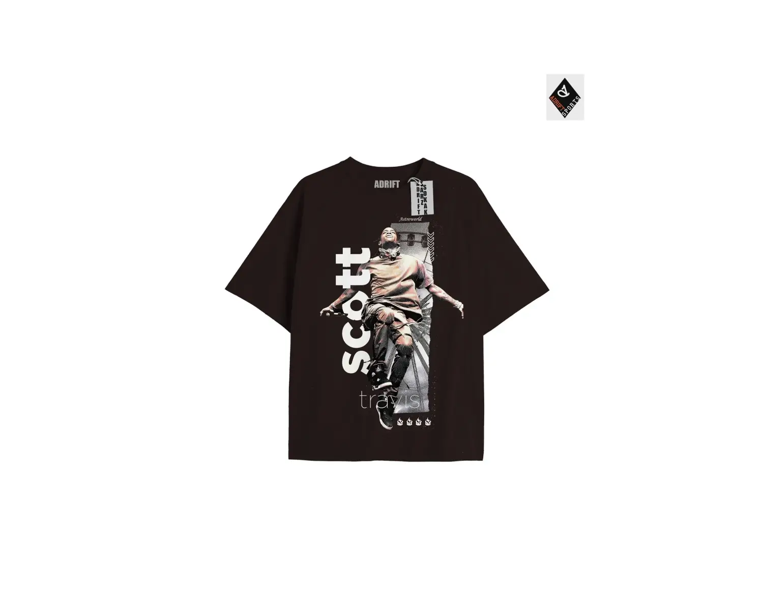 Travis Scott Siyah Oversize Unisex T-shirt